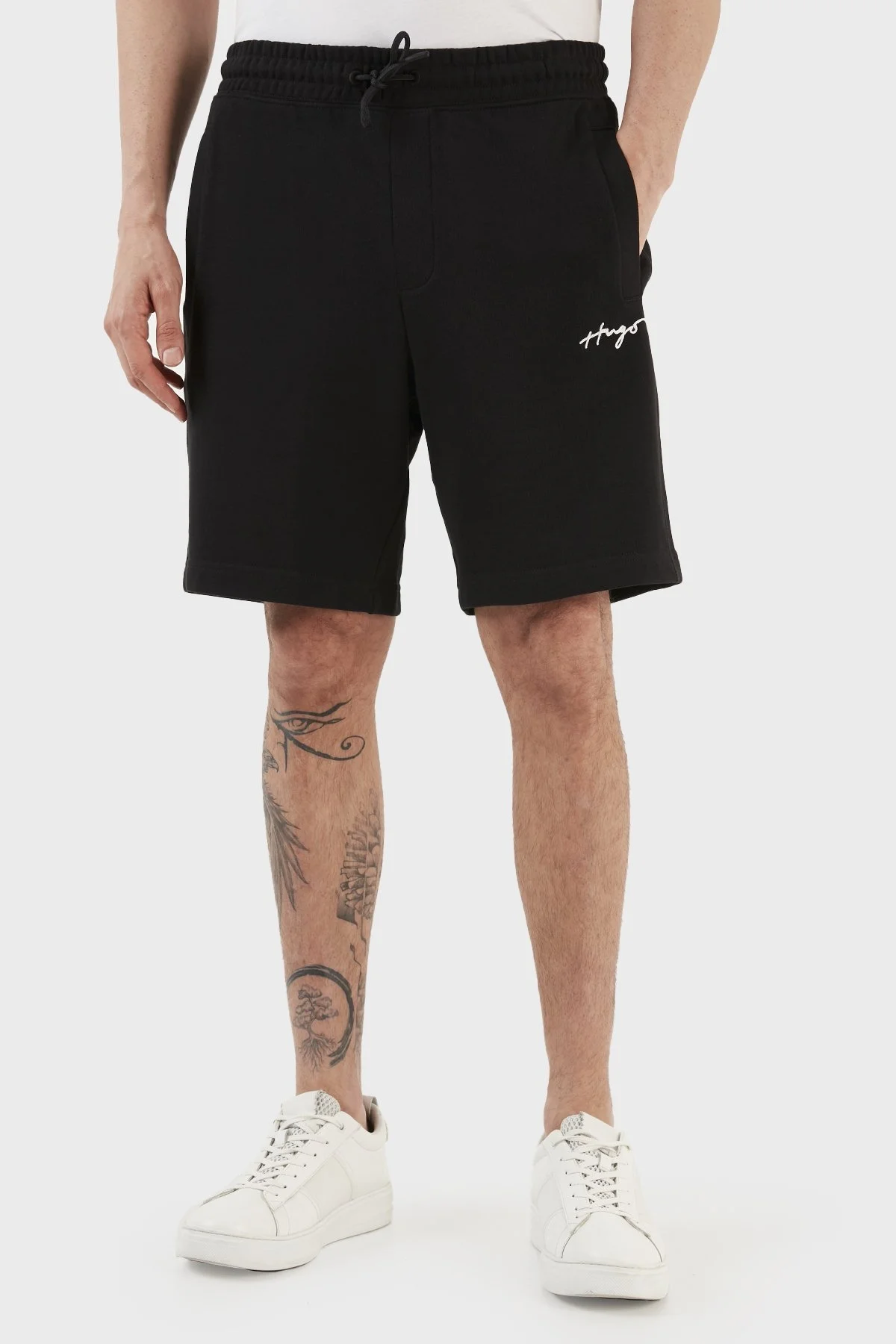 Hugo Logolu Pamuklu Belden Bağlamalı Relaxed Fit Cepli Erkek Short 50486438 001 SİYAH - 2