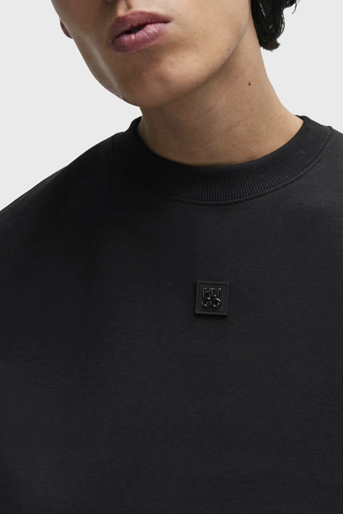 Hugo Logolu Pamuklu Bisiklet Yaka Relaxed Fit Erkek Sweat 50509270 001 SİYAH - 2