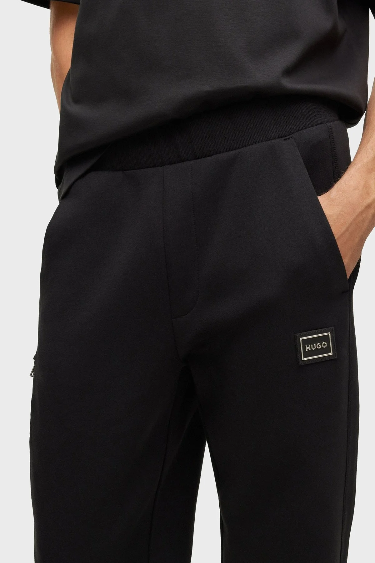 Hugo Logolu Pamuklu Cepli Spor Erkek Pantolon 50482931 001 SİYAH - 4