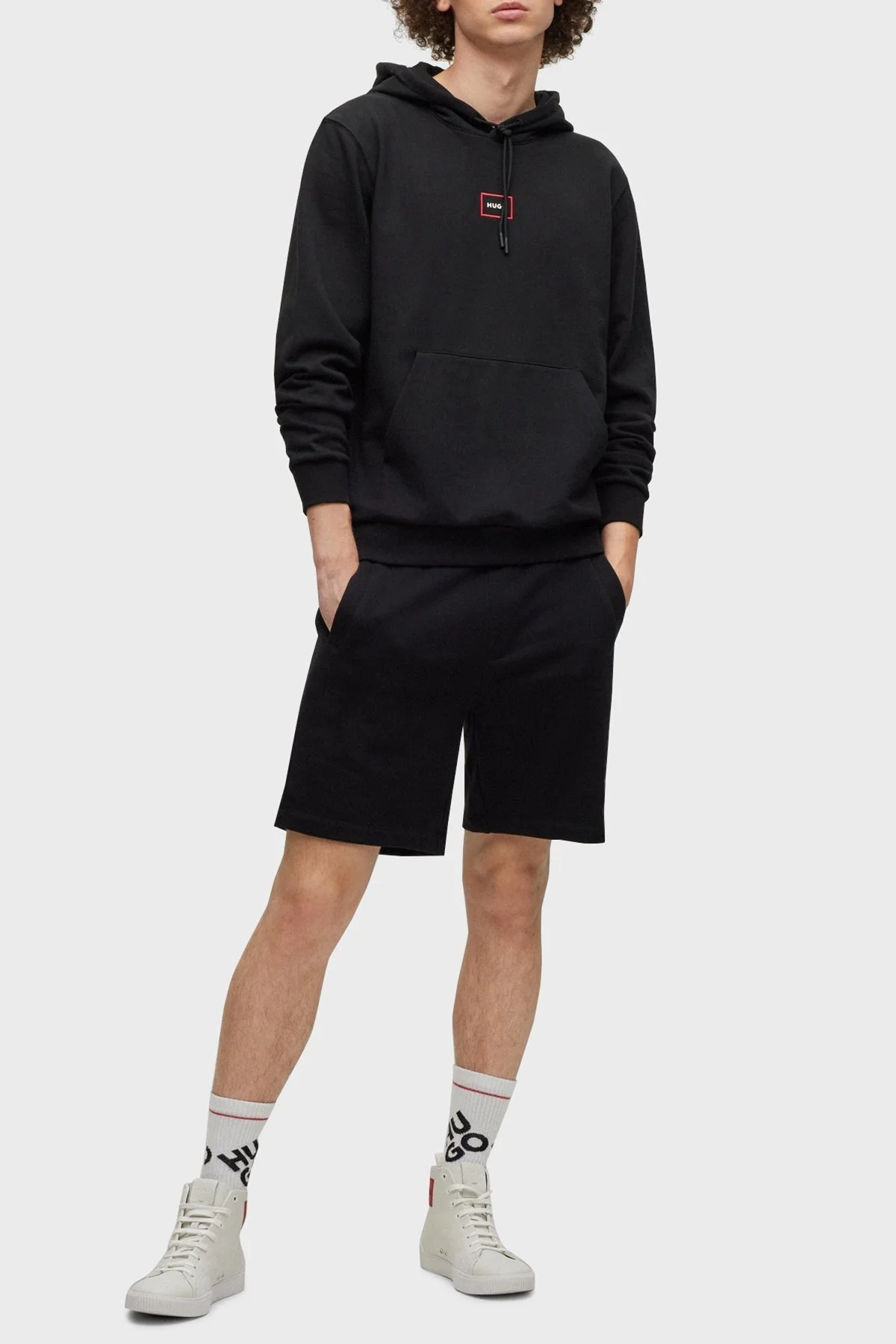 Hugo Logolu Pamuklu Kapüşonlu Kanguru Cepli Relaxed Fit Erkek Sweat 50481327 001 SİYAH - 2