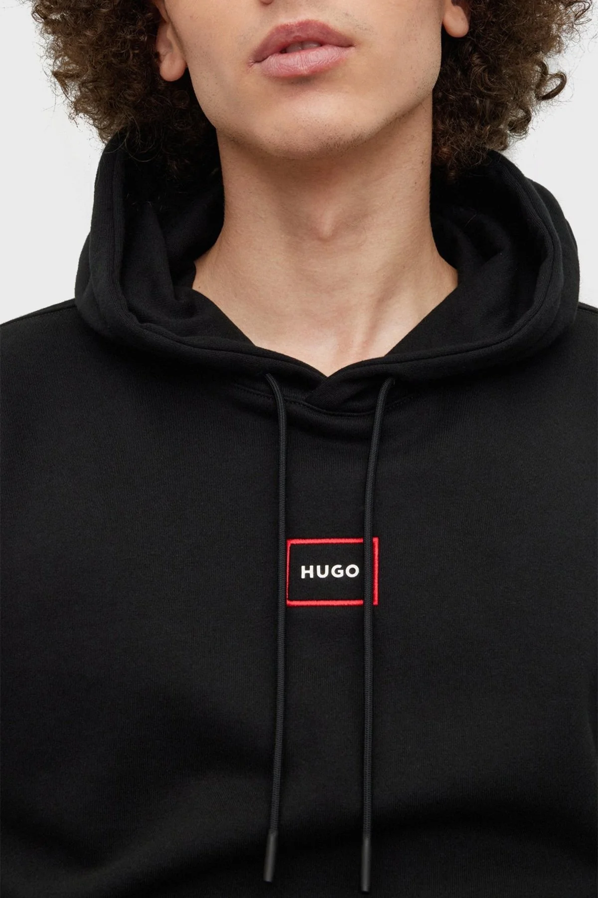 Hugo Logolu Pamuklu Kapüşonlu Kanguru Cepli Relaxed Fit Erkek Sweat 50481327 001 SİYAH - 4