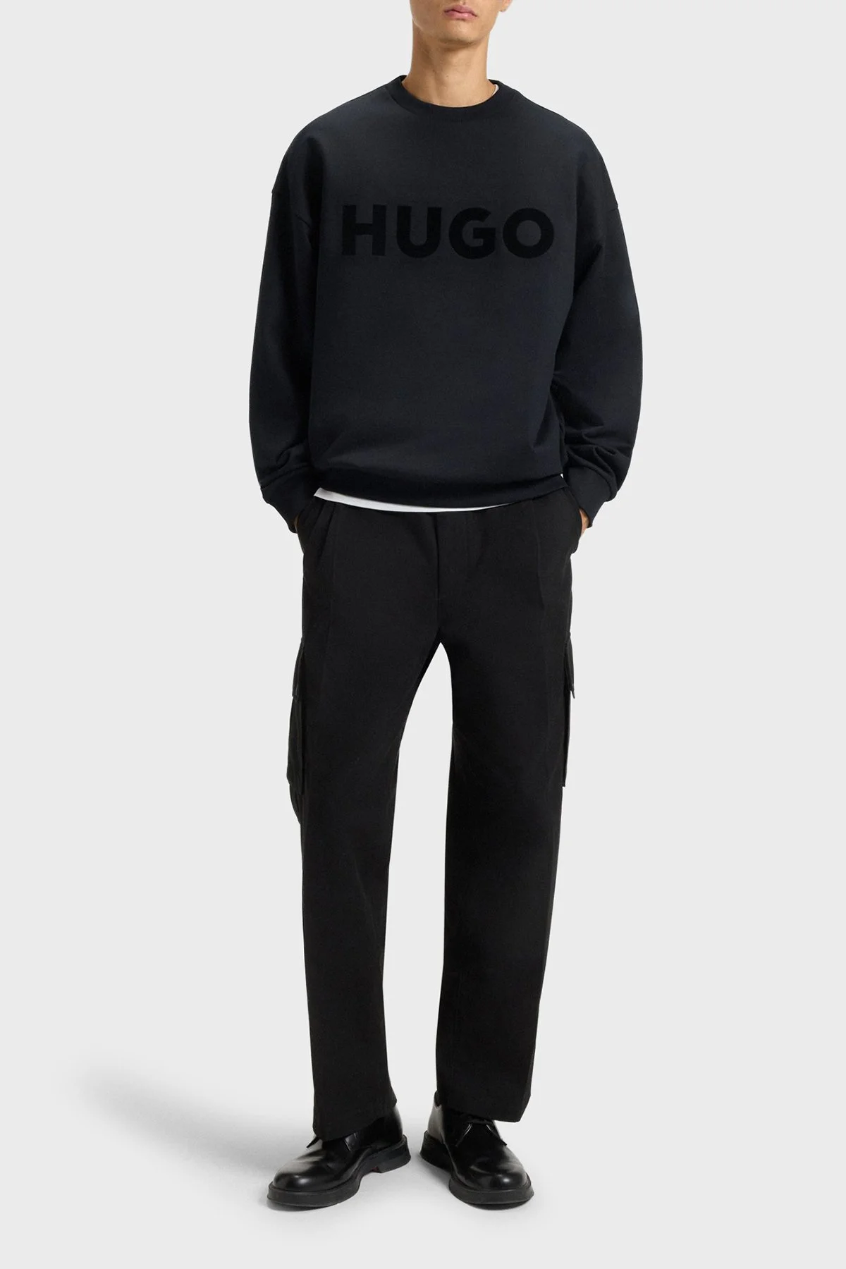 Hugo Logolu Pamuklu Regular Fit Bisiklet Yaka Erkek Sweat 50538778 001 SİYAH - 2