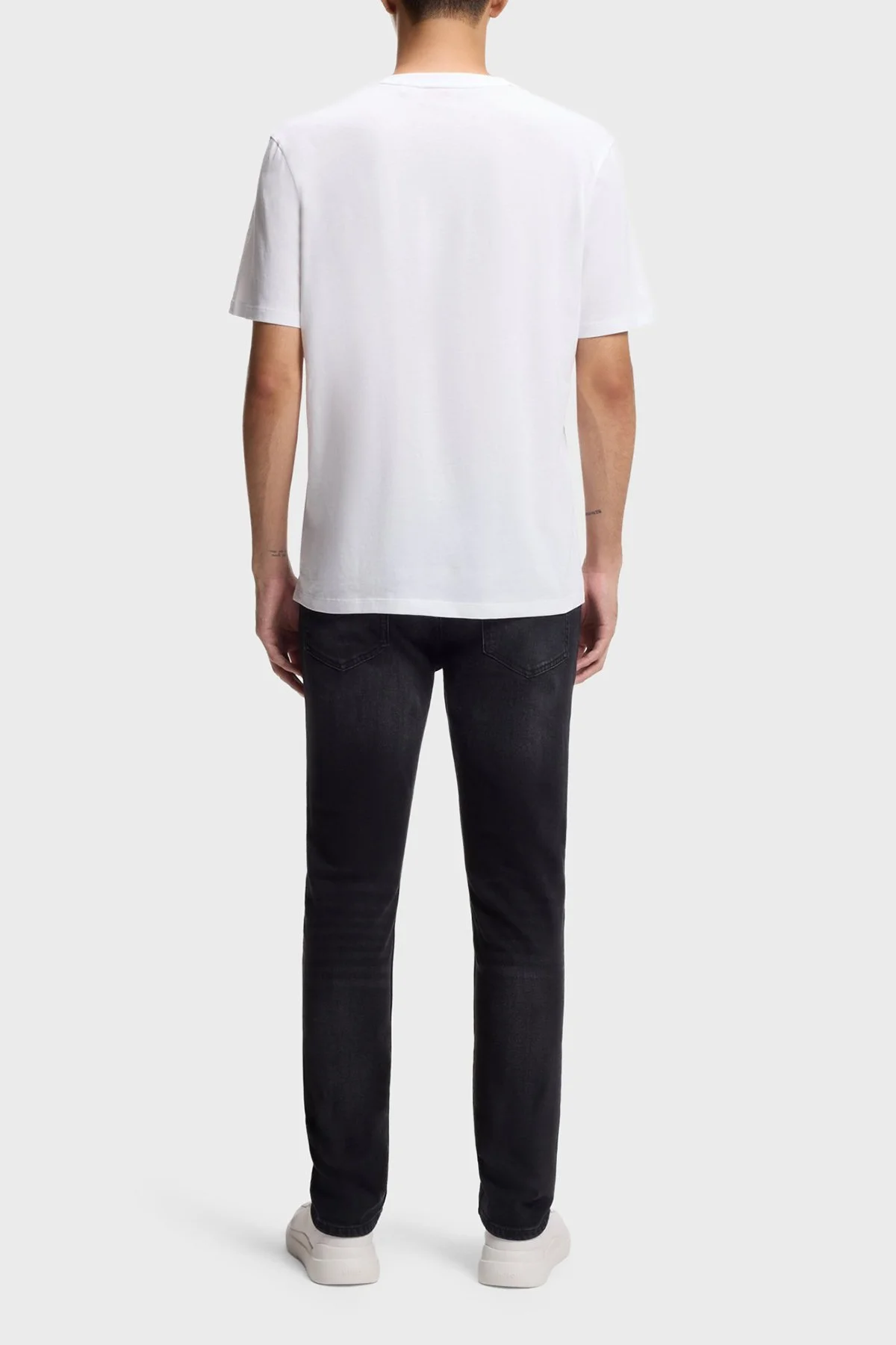 Hugo Logolu Pamuklu Regular Fit Bisiklet Yaka Erkek T Shirt 50466158 100 BEYAZ - 3