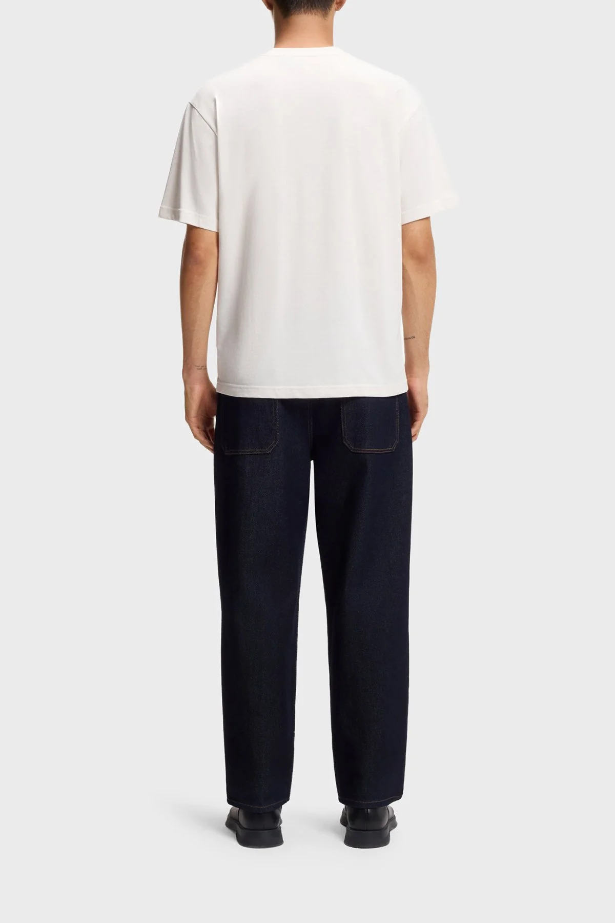 Hugo Logolu Pamuklu Relaxed Fit Bisiklet Yaka Erkek T Shirt 50546716 102 BEYAZ - 3