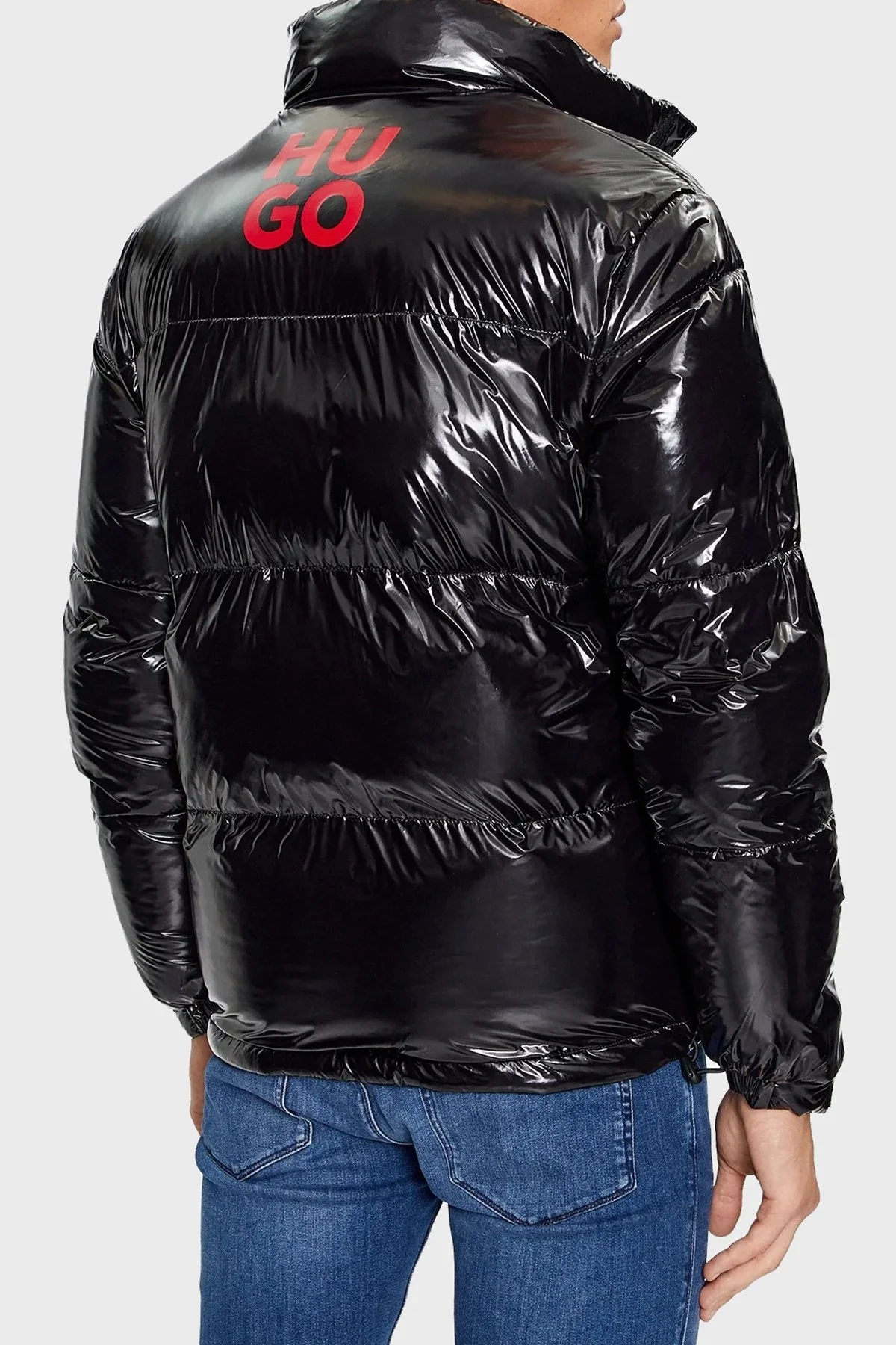 Hugo Logolu Parlak Görünümlü Dik Yaka Su İtici Regular Fit Şişme Erkek Mont 50496280 001 SİYAH - 3