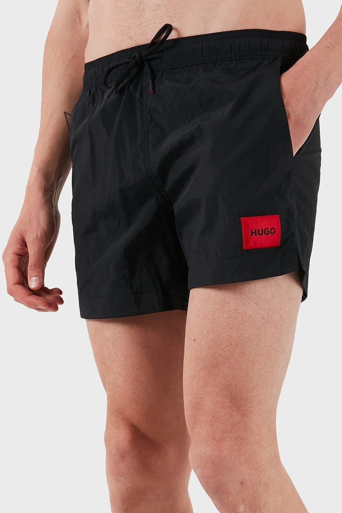 Hugo Logolu Regular Fit Astarlı Erkek Mayo Short 50493450 001 SİYAH - 4