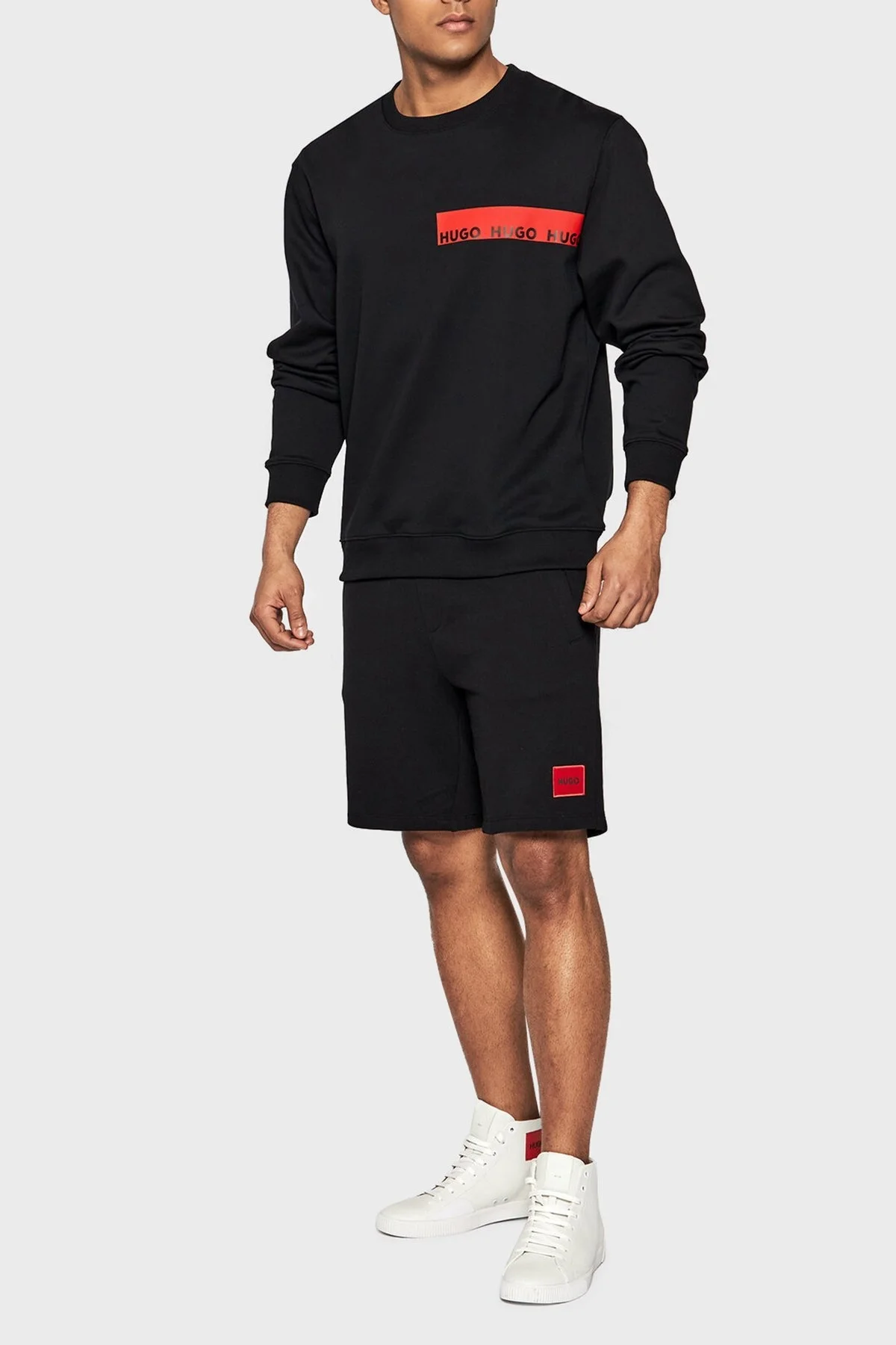 Hugo Logolu Regular Fit Belden Bağlamalı % 100 Pamuk Erkek Short 50466196 001 SİYAH - 1