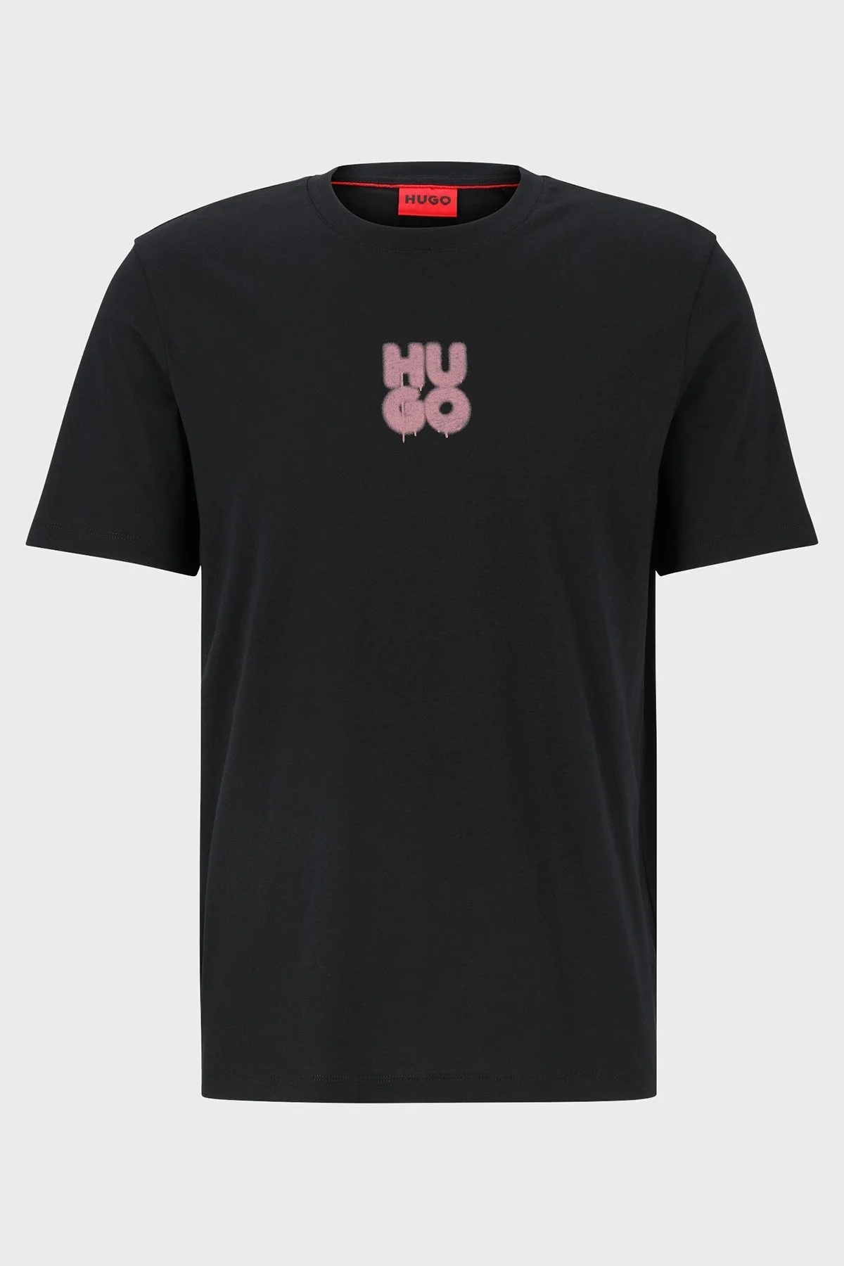 Hugo Logolu Regular Fit Bisiklet Yaka Pamuklu Jarse Erkek T Shirt 50488904 001 SİYAH - 5