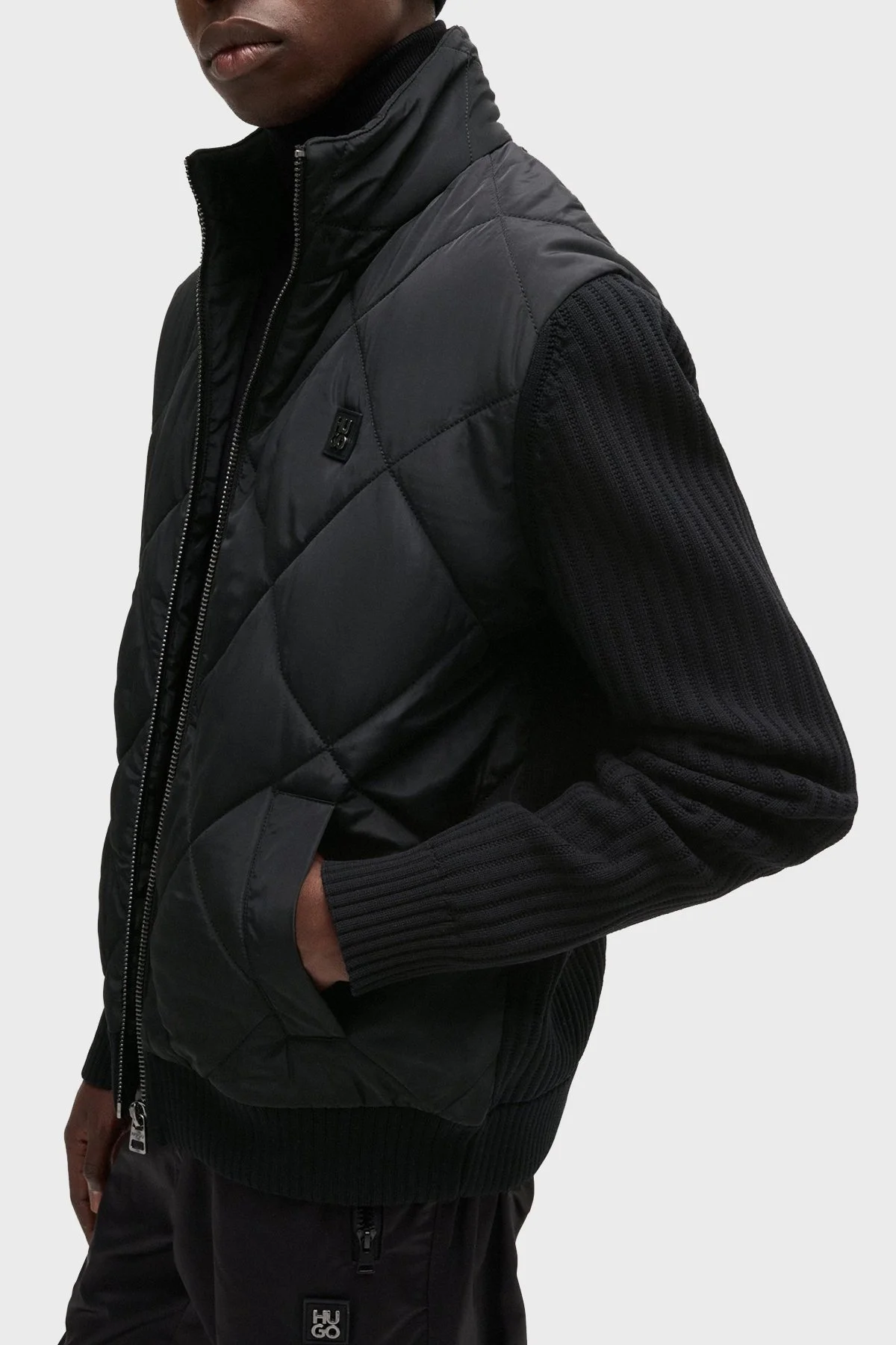 Hugo Logolu Regular Fit Dik Yaka Fermuarlı Erkek Ceket 50524549 001 SİYAH - 1