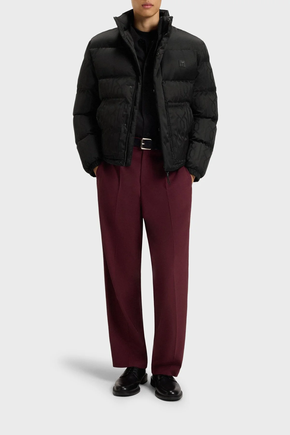 Hugo Logolu Regular Fit Dik Yaka Su İtici Şişme Erkek Mont 50549096 001 SİYAH - 1