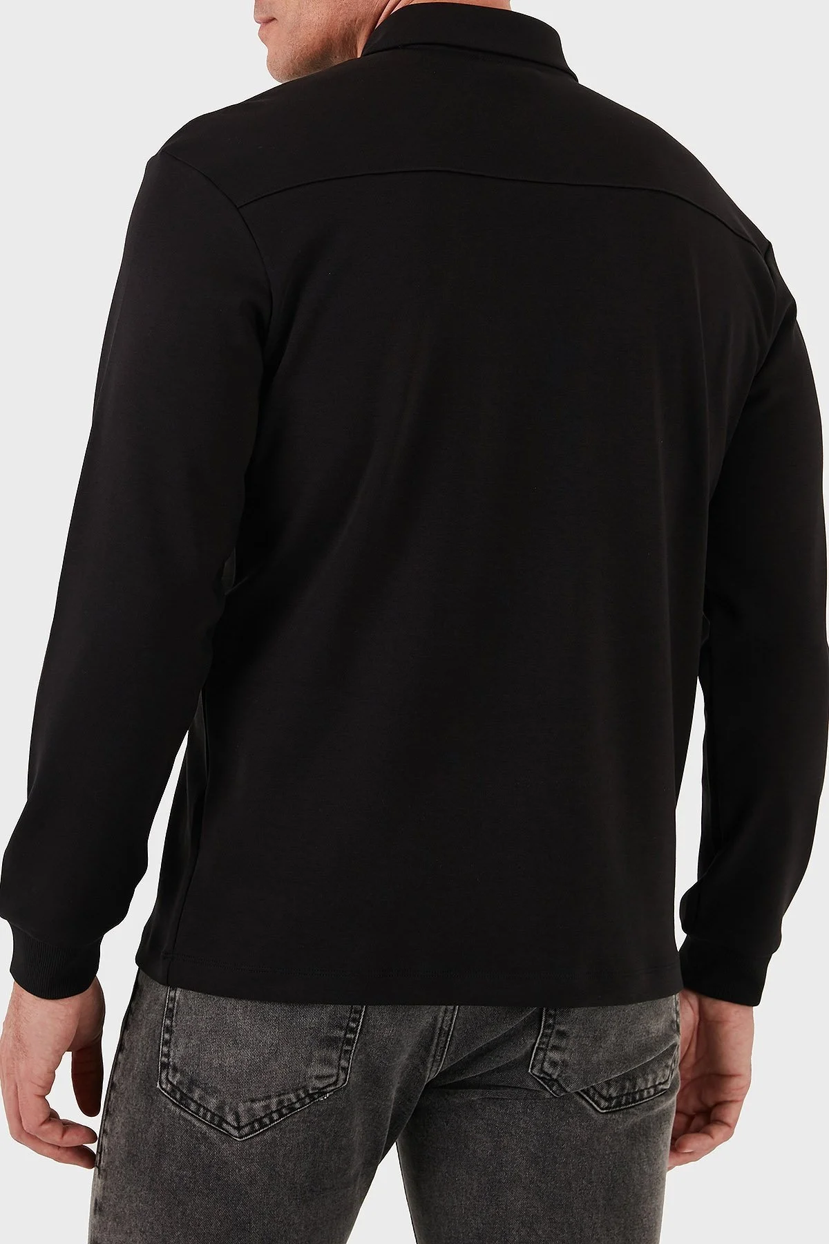 Hugo Logolu Regular Fit Uzun Kollu Düğmeli Erkek Polo Yaka T Shirt 50542578 001 SİYAH - 3