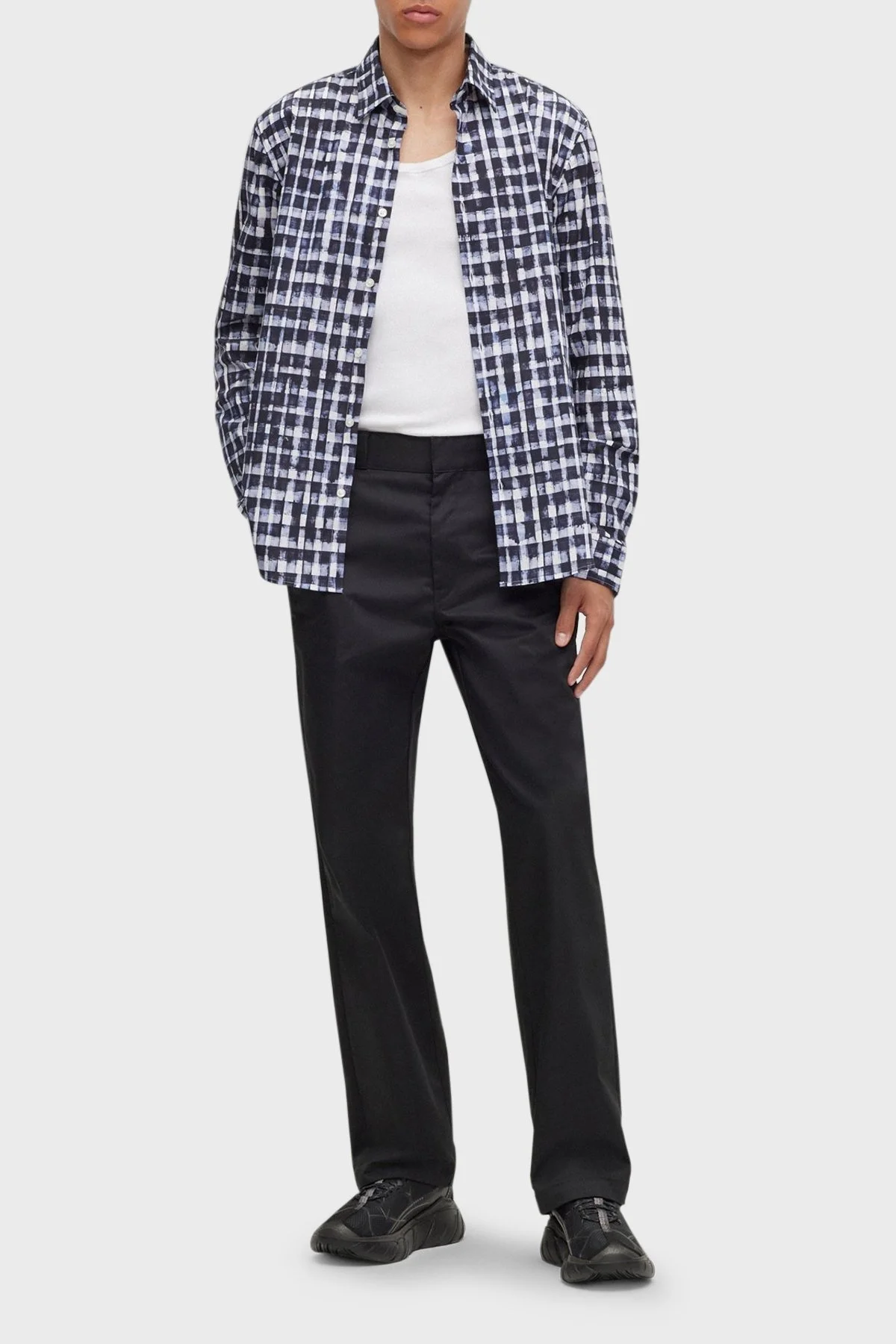 Hugo logolu Şerit Detaylı Spor Erkek Ayakkabı 50498752 001 SİYAH - 2