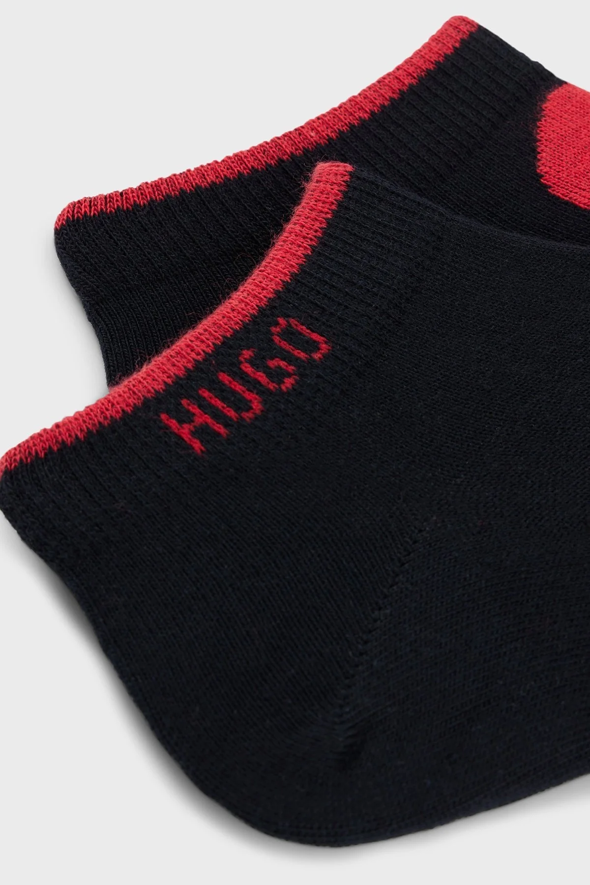 Hugo Logolu Streç Pamuklu 2 Pack Erkek Çorap 50468111 001 SİYAH-KIRMIZI - 2