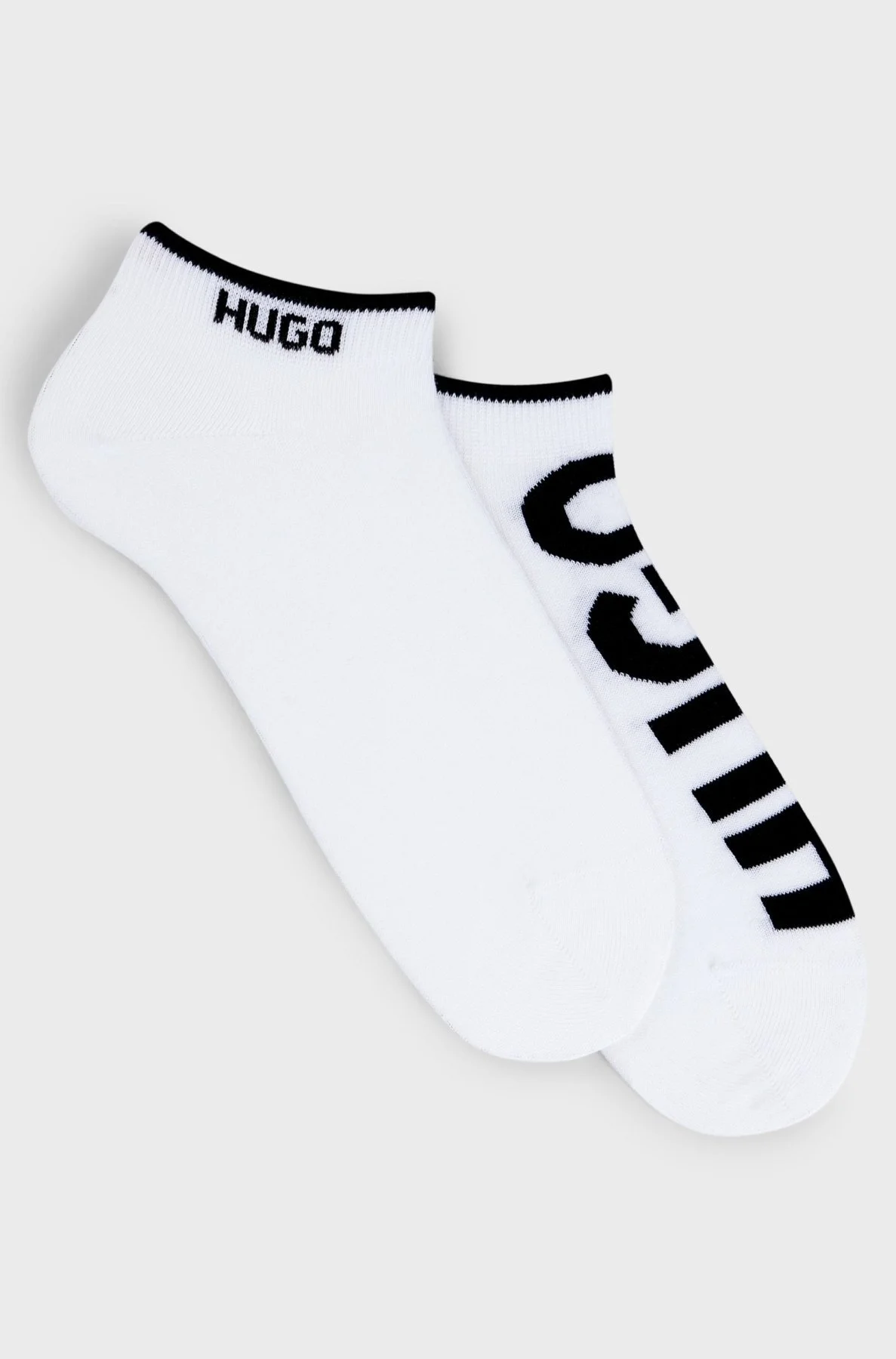 Hugo Logolu Streç Pamuklu 2 Pack Erkek Çorap 50468111 100 BEYAZ-SİYAH - 1