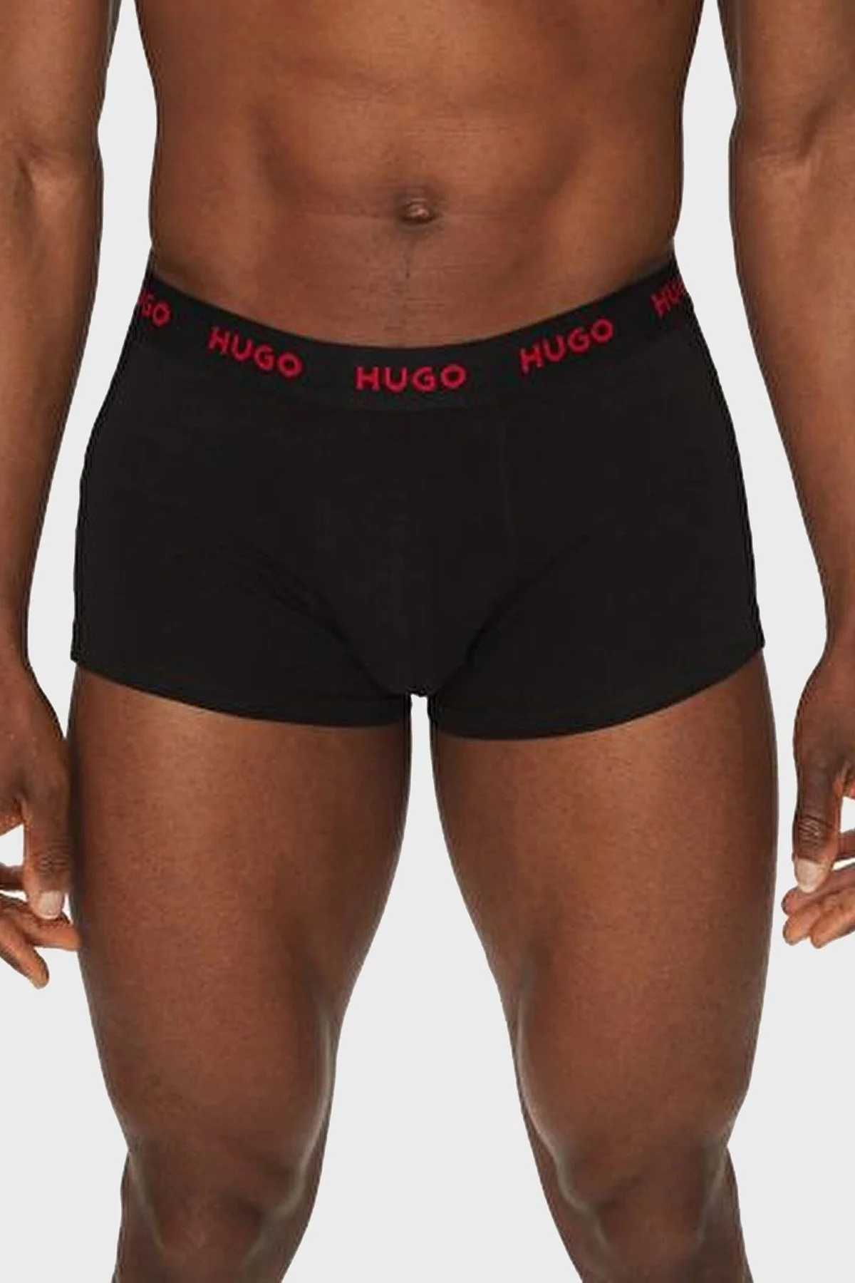 Hugo Logolu Streç Pamuklu 3 Pack Erkek Boxer 50532611 010 SİYAH - 5