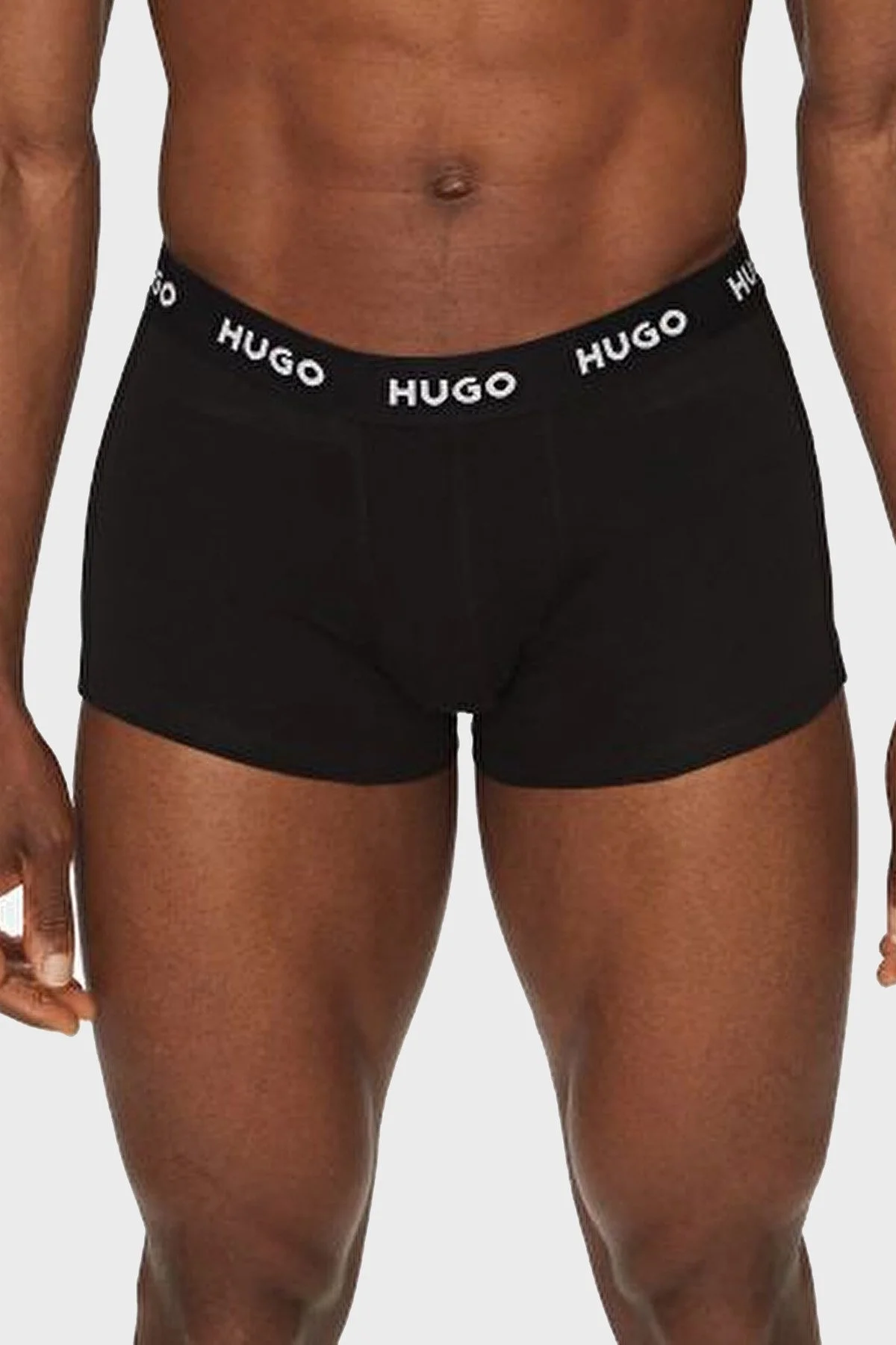 Hugo Logolu Streç Pamuklu 3 Pack Erkek Boxer 50532611 010 SİYAH - 4