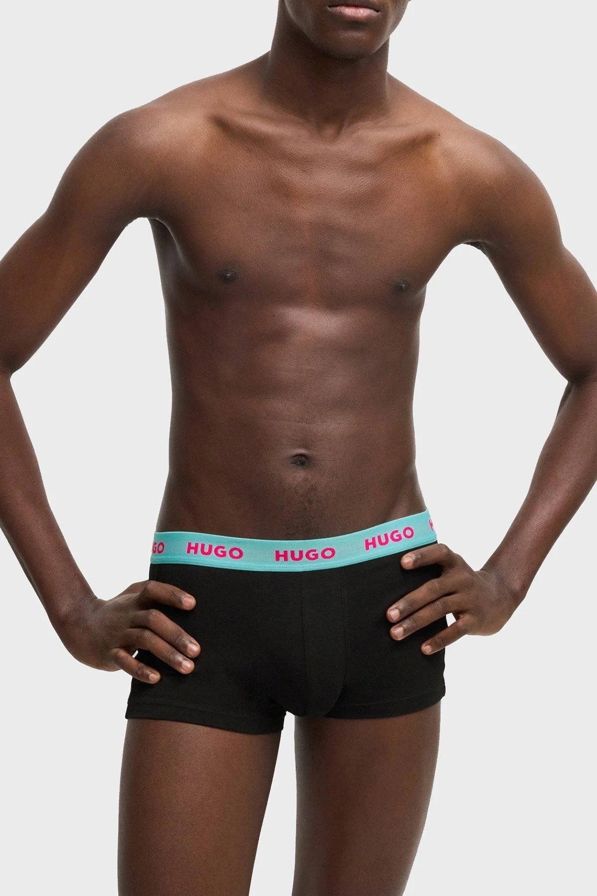 Hugo Logolu Streç Pamuklu 3 Pack Erkek Boxer 50532611 730 SİYAH - 10