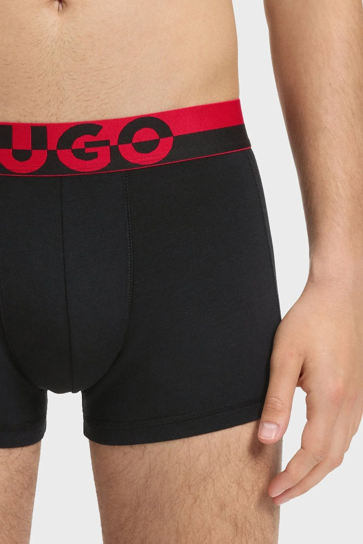 Hugo Logolu Streç Pamuklu 3 Pack Erkek Boxer 50545667 001 SİYAH - 4