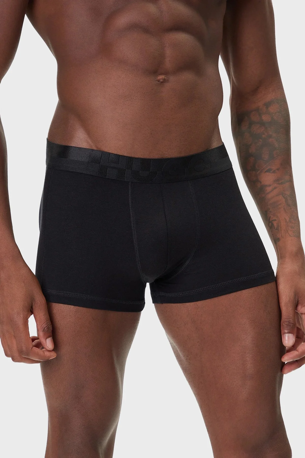 Hugo Logolu Streç Pamuklu 3 Pack Erkek Boxer 50545667 002 SİYAH - 5