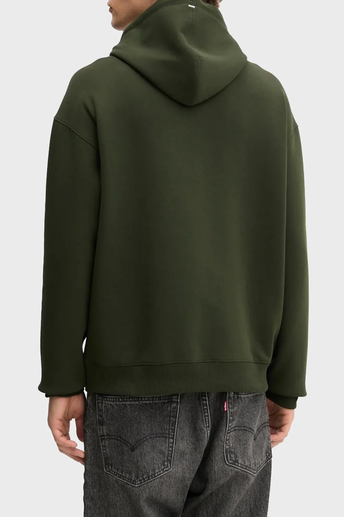 Hugo Logolu Streç Pamuklu Relaxed Fit Kapüşonlu Erkek Sweat 50542583 309 KOYU YEŞİL - 3