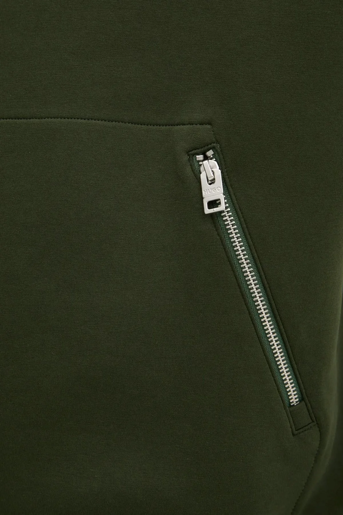 Hugo Logolu Streç Pamuklu Relaxed Fit Kapüşonlu Erkek Sweat 50542583 309 KOYU YEŞİL - 6