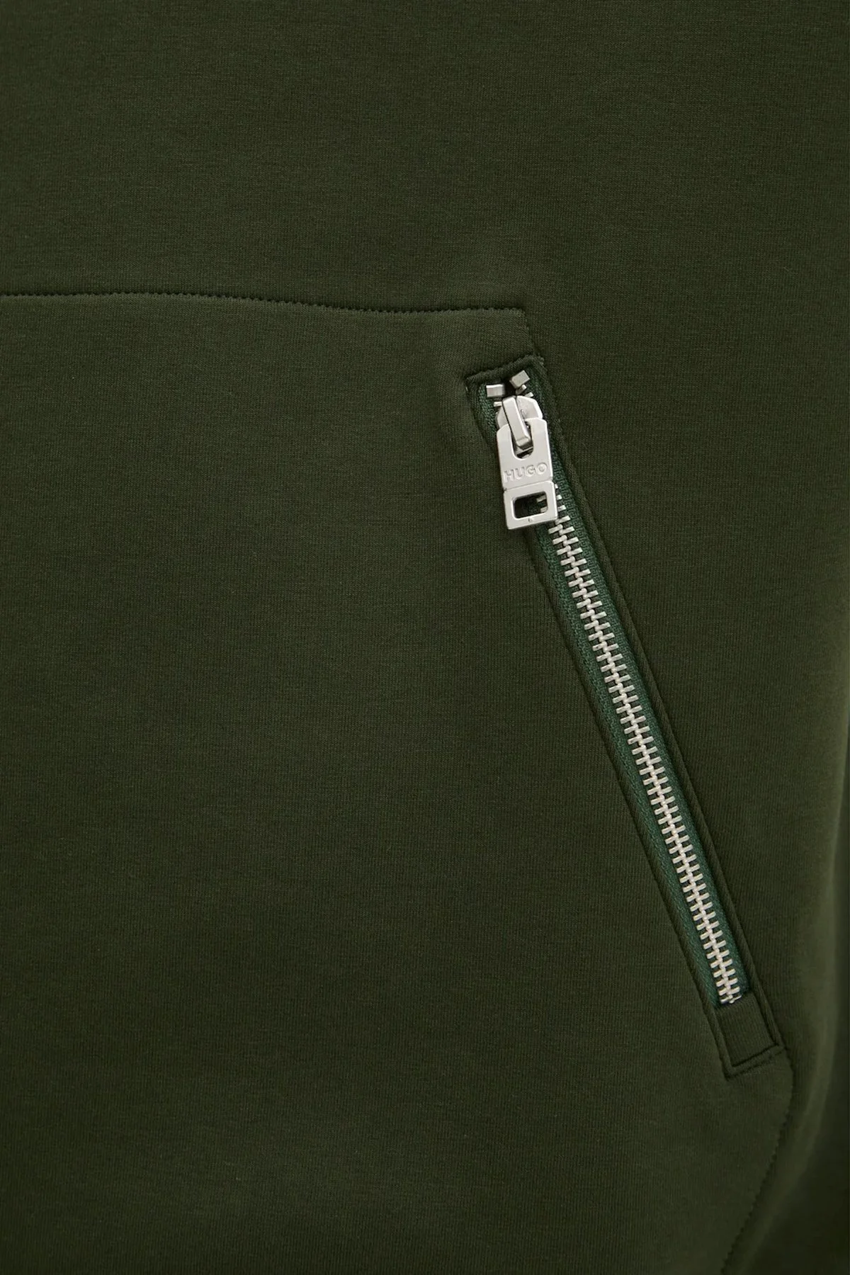 Hugo Logolu Streç Pamuklu Relaxed Fit Kapüşonlu Erkek Sweat 50542583 309 KOYU YEŞİL - 6