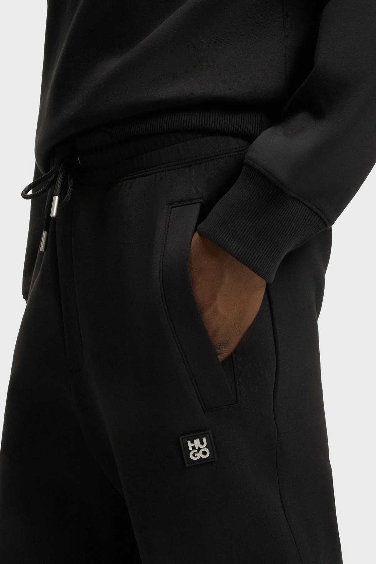 Hugo Logolu Streç Pamuklu Relaxed Fit Normal Bel Jogger Erkek Pantolon 50533695 002 SİYAH - 4