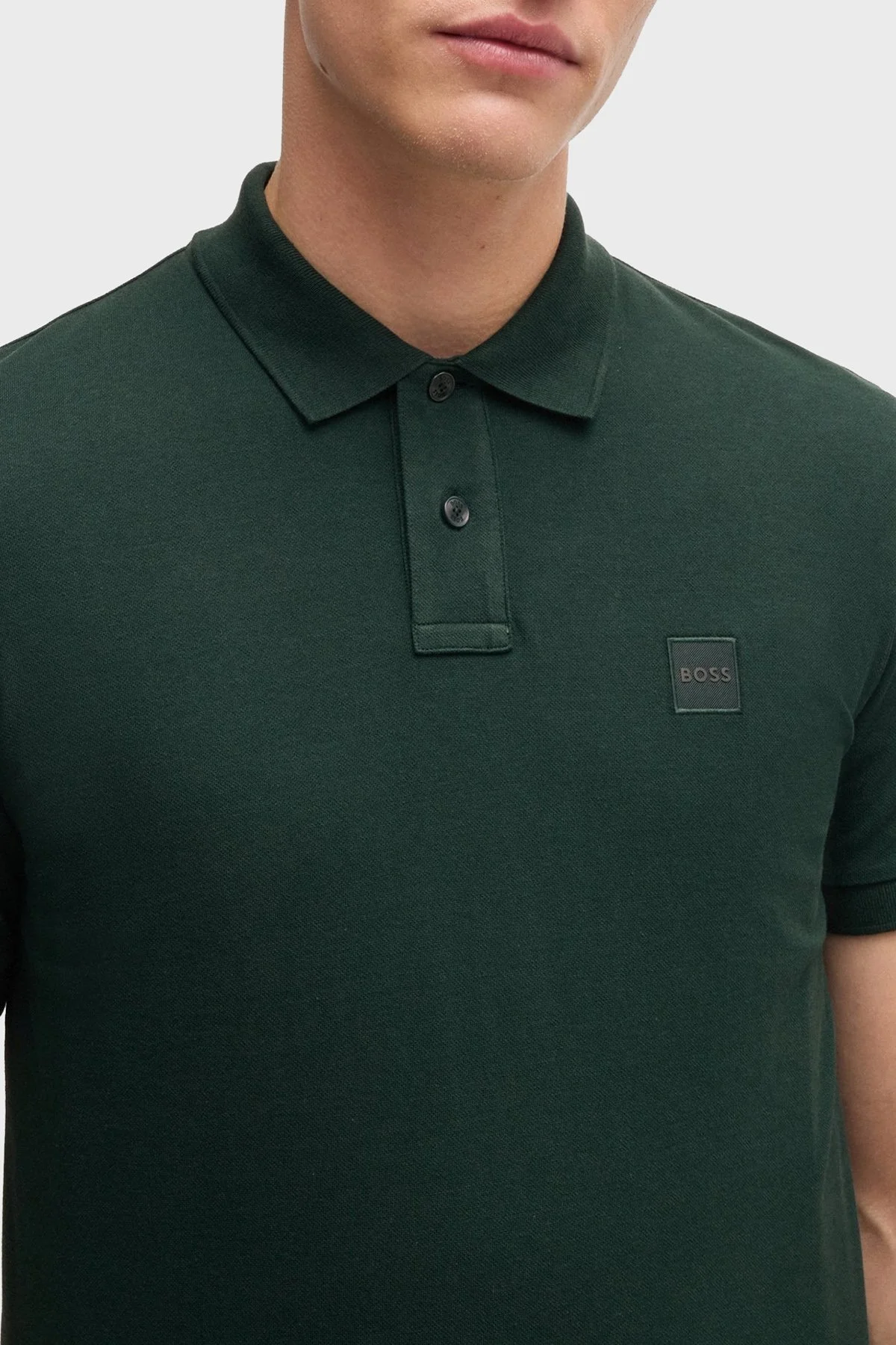 Boss Logolu Streç Pamuklu Slim Fit Düğmeli Erkek Polo Yaka T Shirt 50507803 350 YEŞİL - 9