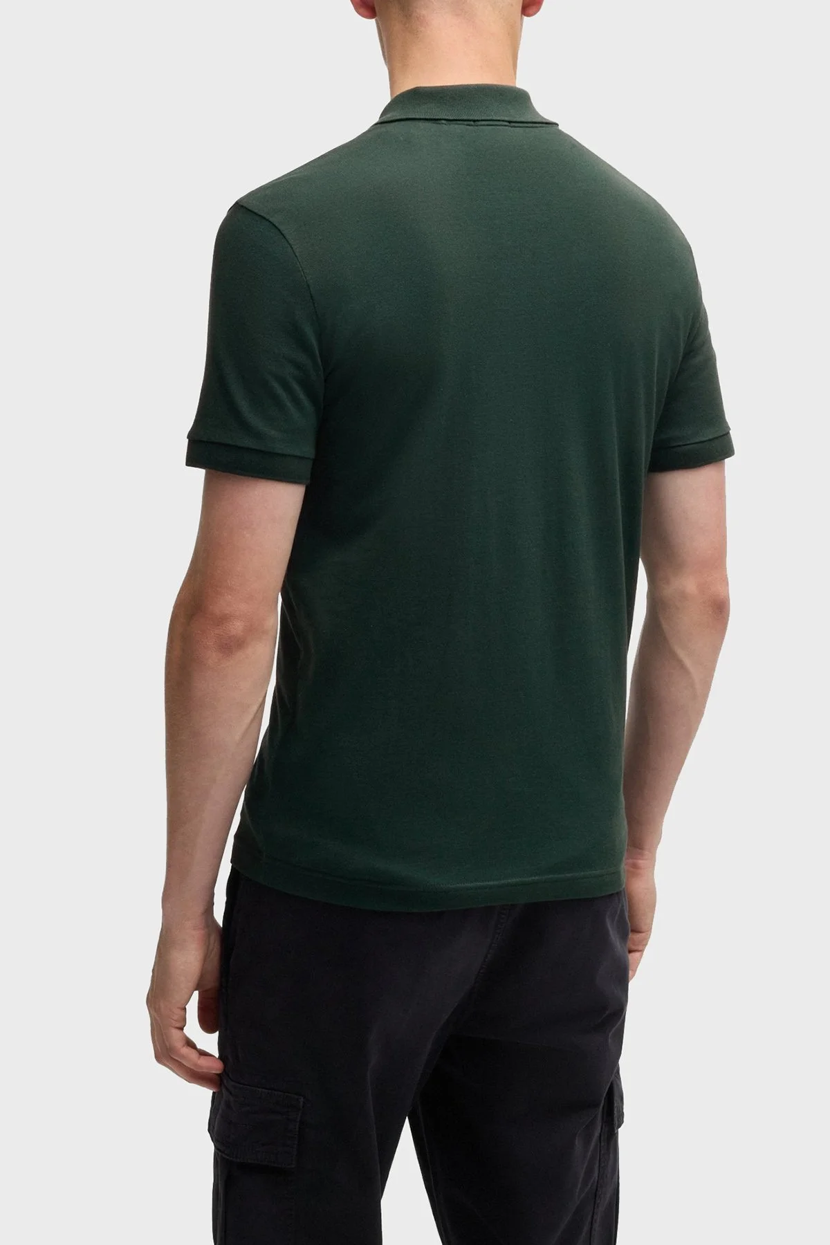 Boss Logolu Streç Pamuklu Slim Fit Düğmeli Erkek Polo Yaka T Shirt 50507803 350 YEŞİL - 3