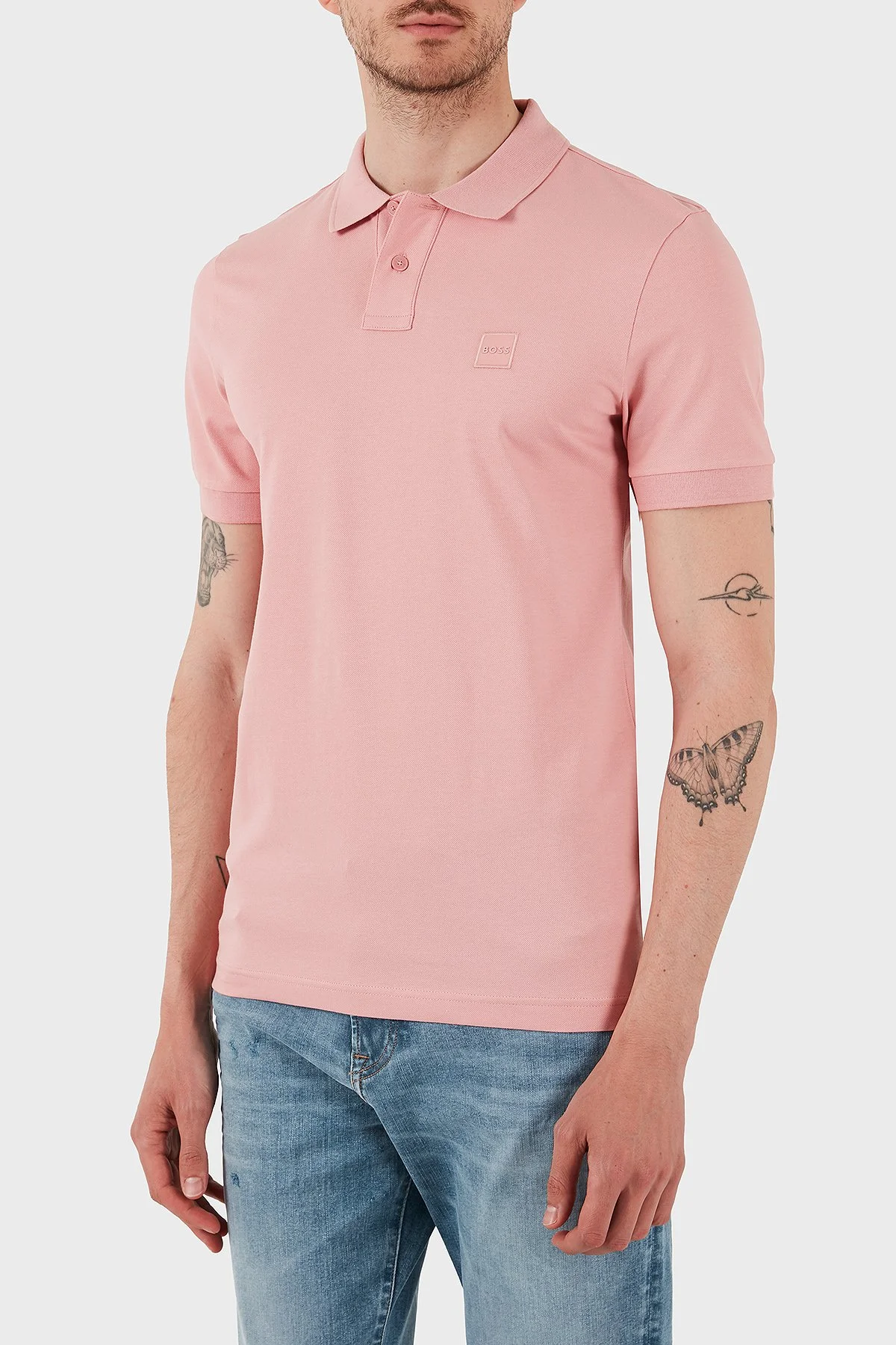 Boss Logolu Streç Pamuklu Slim Fit Düğmeli Erkek Polo Yaka T Shirt 50507803 694 AÇIK PEMBE - 4