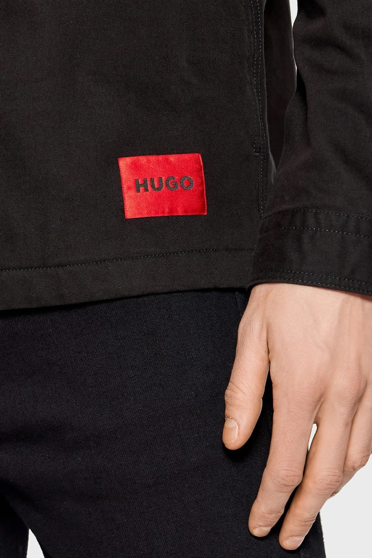 Hugo Marka Logolu Oversize Çift Cepli % 100 Pamuk Erkek Gömlek 50468744 001 SİYAH - 4