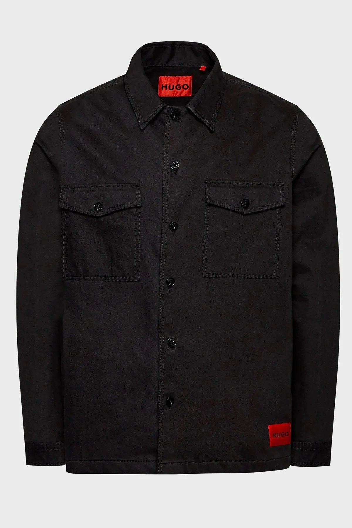 Hugo Marka Logolu Oversize Çift Cepli % 100 Pamuk Erkek Gömlek 50468744 001 SİYAH - 5