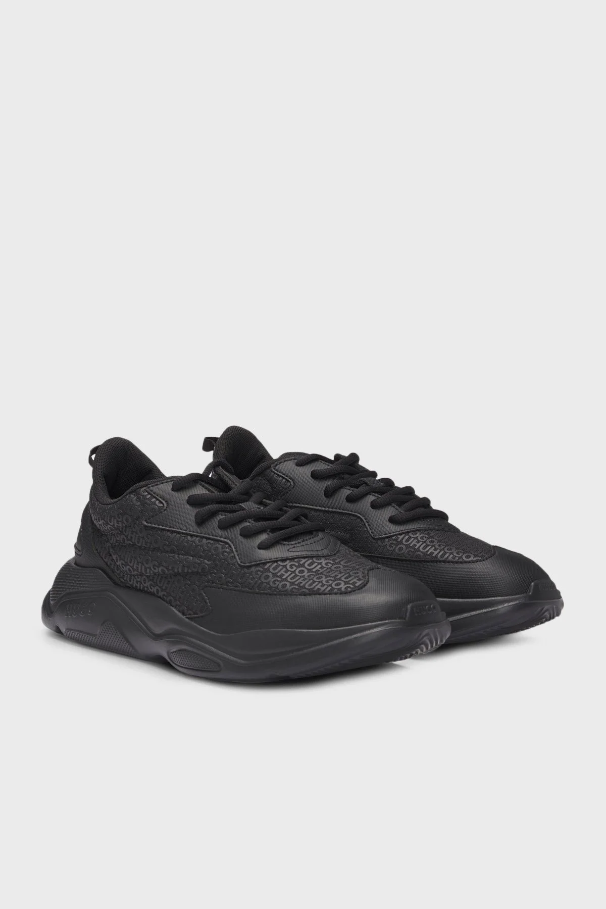 Hugo Marka Monogramlı Sneaker Erkek Ayakkabı 50536270 001 SİYAH - 3