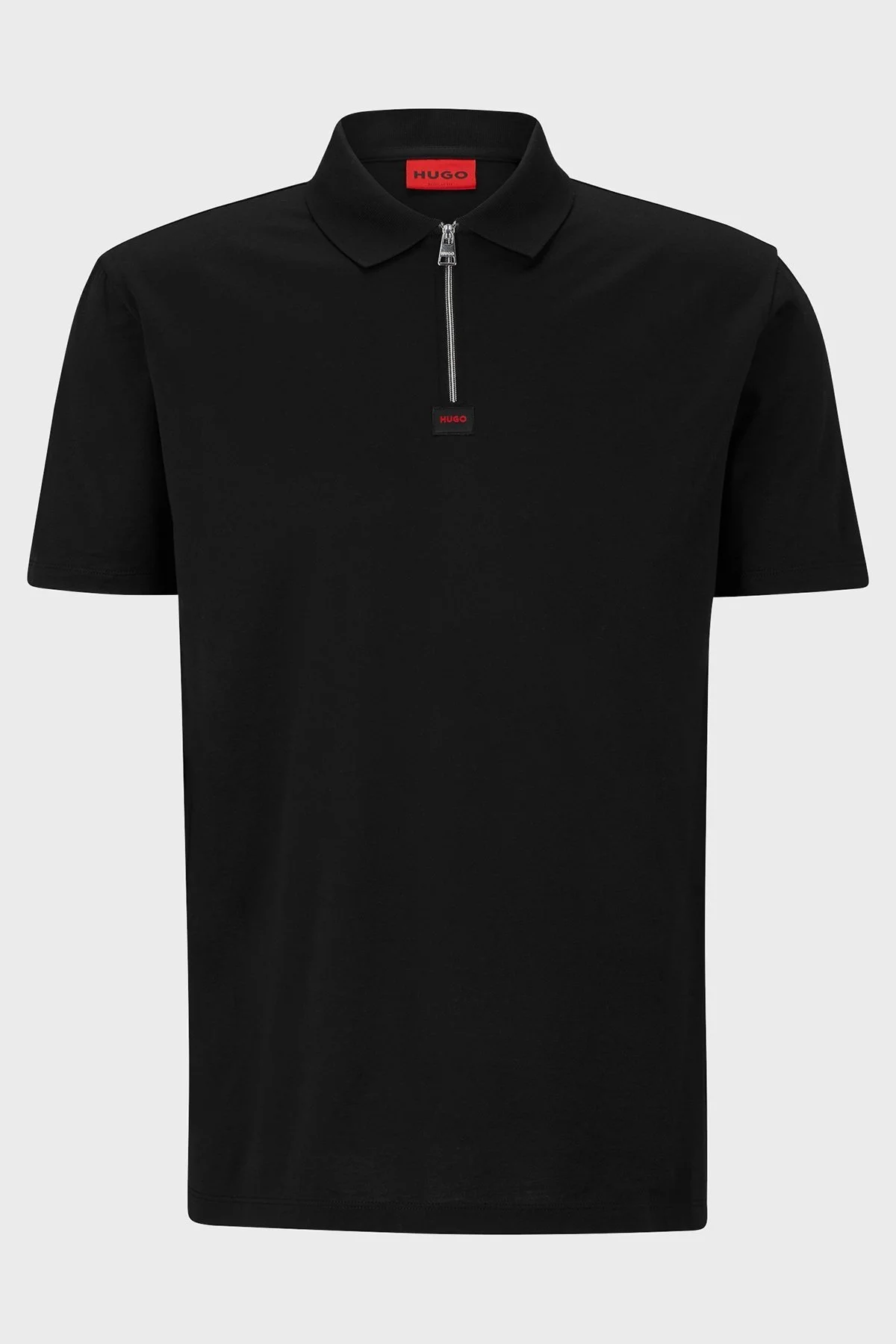 Hugo Merserize Pamuklu Fermuarlı Regular Fit Erkek Polo T Shirt 50473789 007 SİYAH - 4