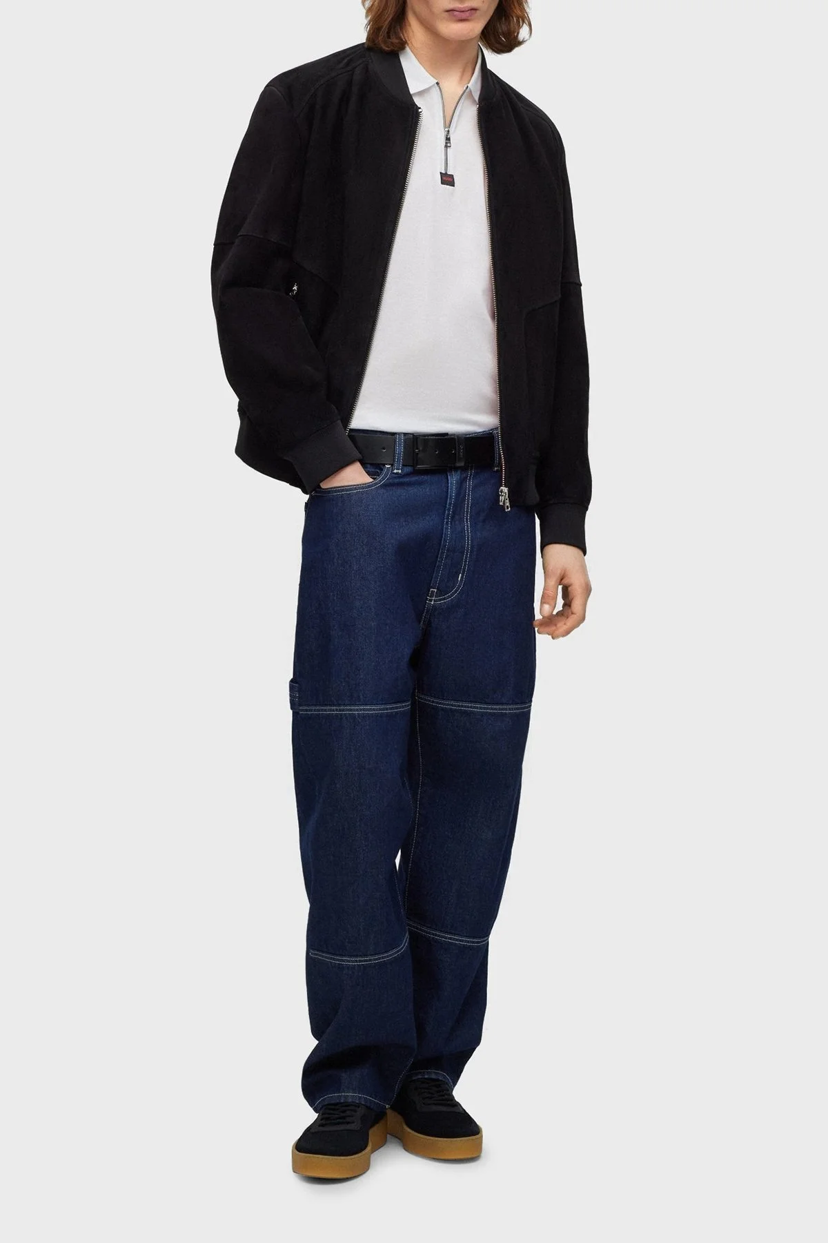 Hugo Merserize Pamuklu Fermuarlı Regular Fit Erkek Polo T Shirt 50473789 127 BEYAZ - 8