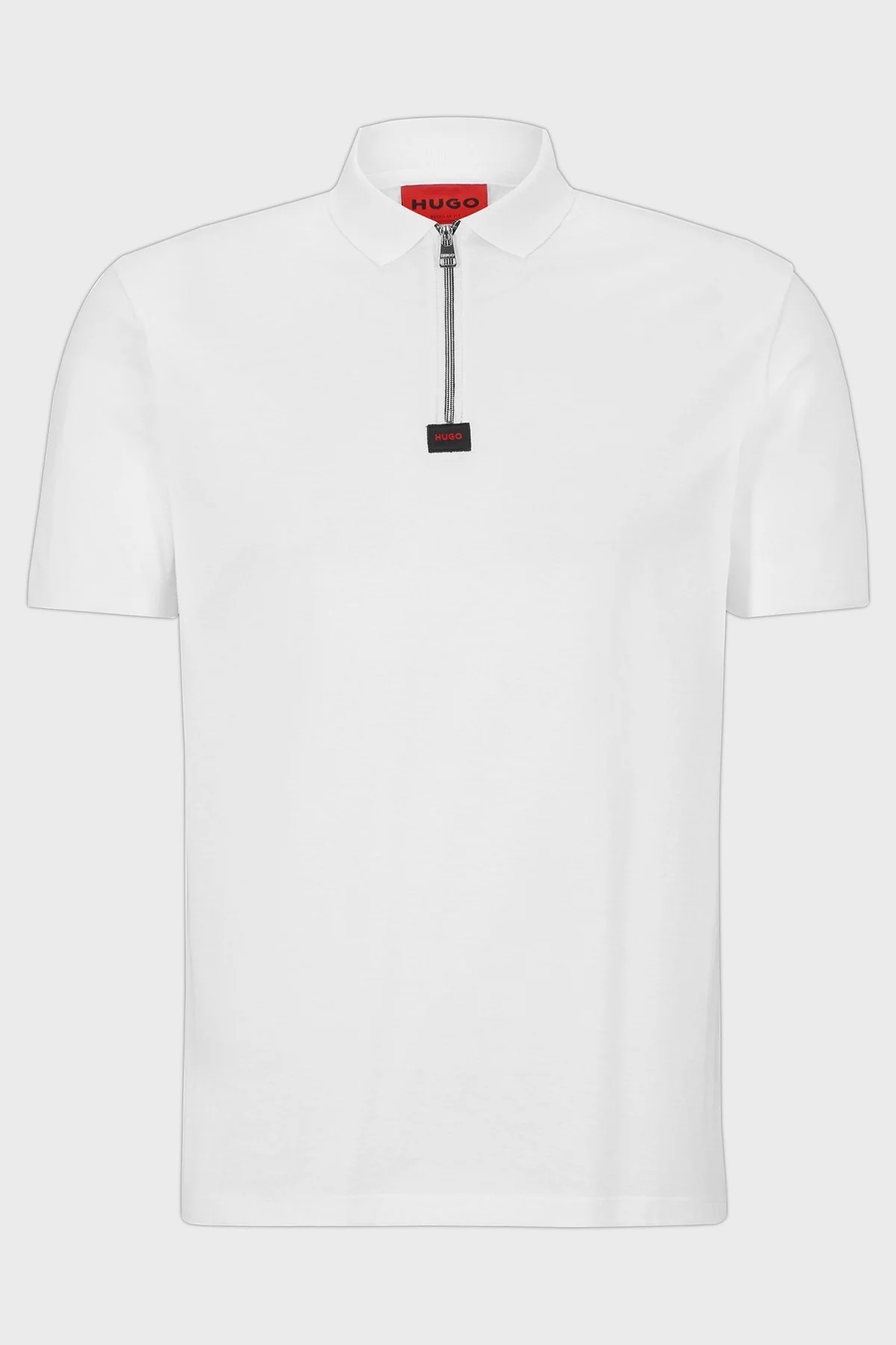 Hugo Merserize Pamuklu Fermuarlı Regular Fit Erkek Polo T Shirt 50473789 127 BEYAZ - 10