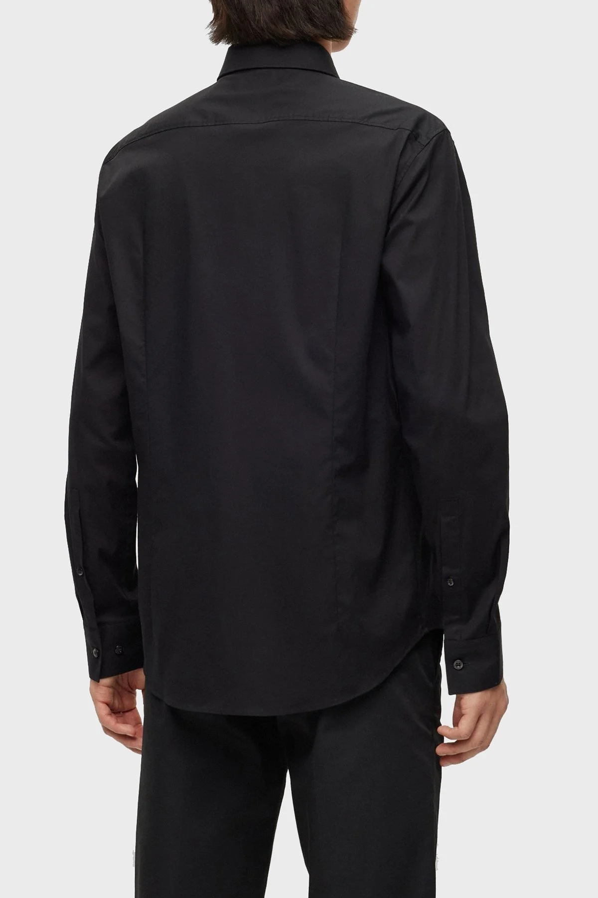 Hugo Metalik Logolu Streç Pamuklu Slim Fit Erkek Gömlek 50490712 001 SİYAH - 3