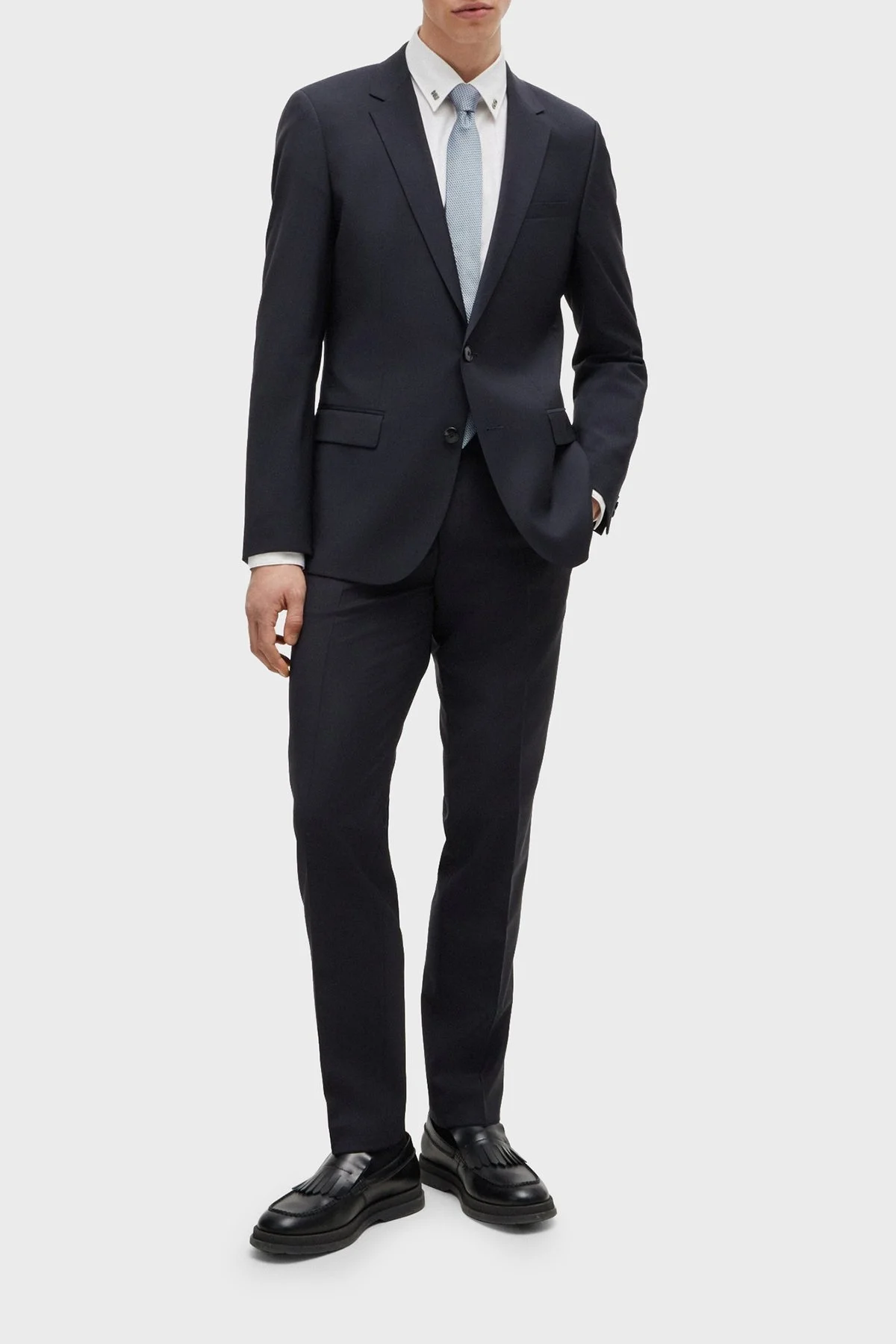 Hugo Metalik Logolu Pamuklu Slim Fit Erkek Gömlek 50490712 199 BEYAZ - 8