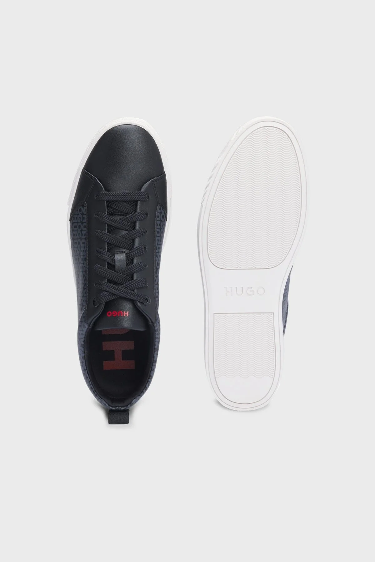 Hugo Monogram Logo Baskılı Kalın Taban Sneaker Erkek Ayakkabı 50531398 001 SİYAH - 4