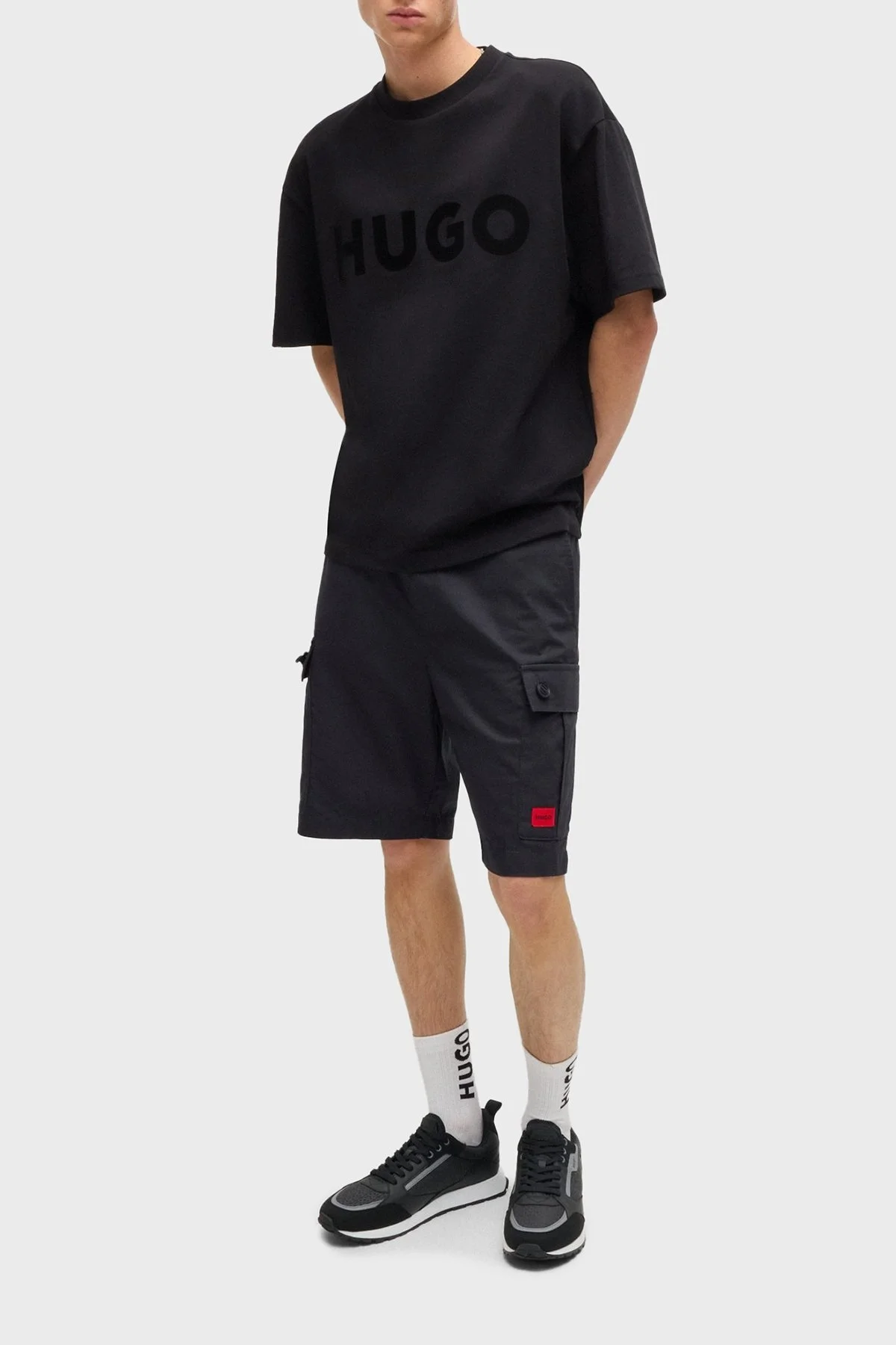 Hugo Monogram Logo Baskılı Sneaker Erkek Ayakkabı 50536205 001 SİYAH - 2