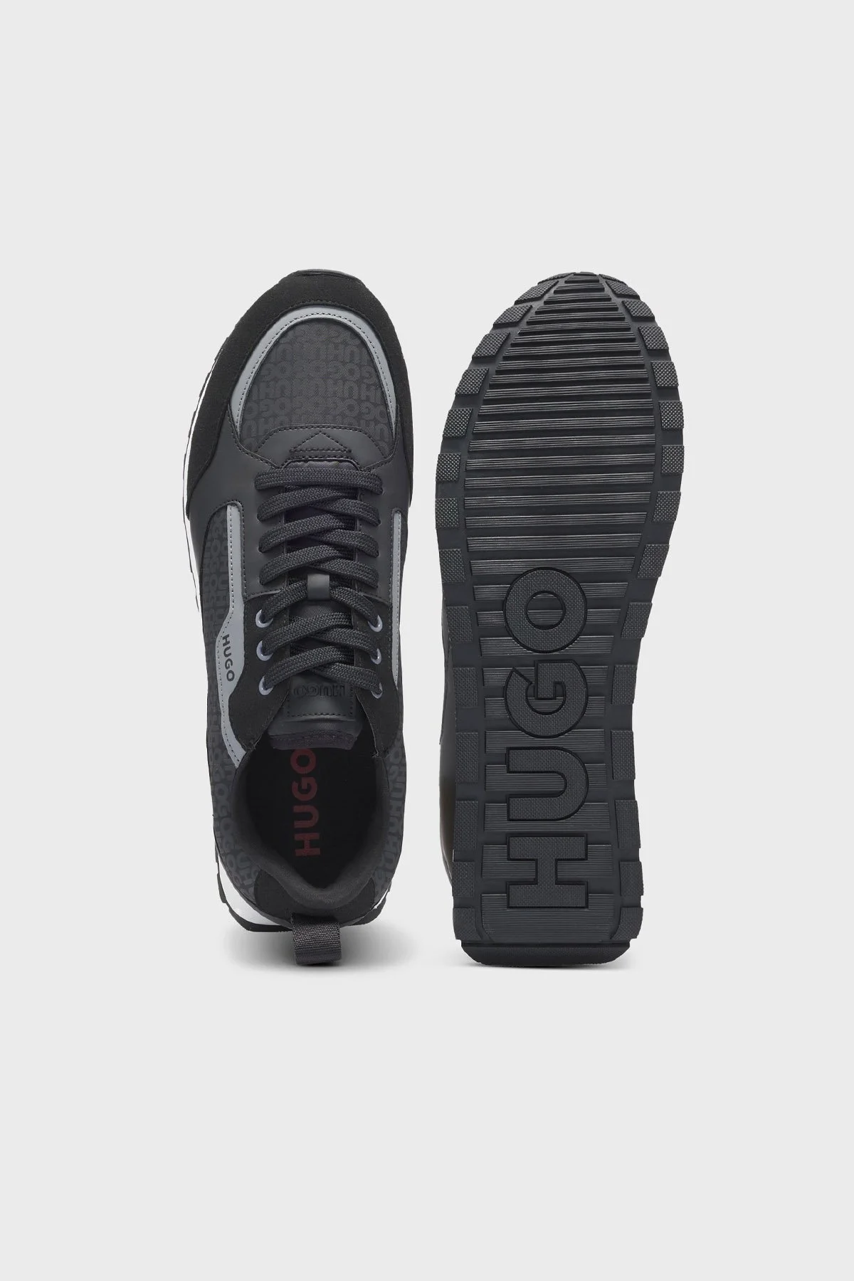 Hugo Monogram Logo Baskılı Sneaker Erkek Ayakkabı 50536205 001 SİYAH - 10