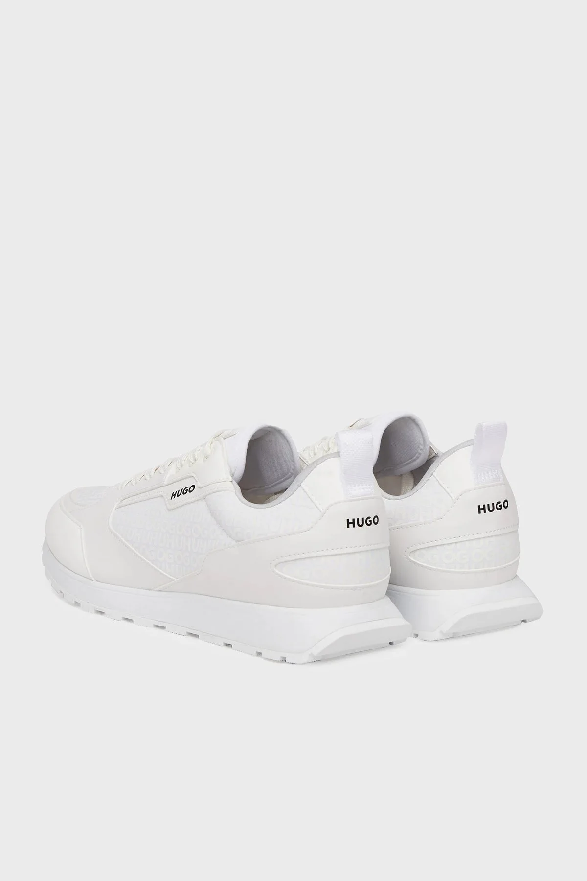 Hugo Monogram Logo Baskılı Sneaker Erkek Ayakkabı 50536205 100 BEYAZ - 4