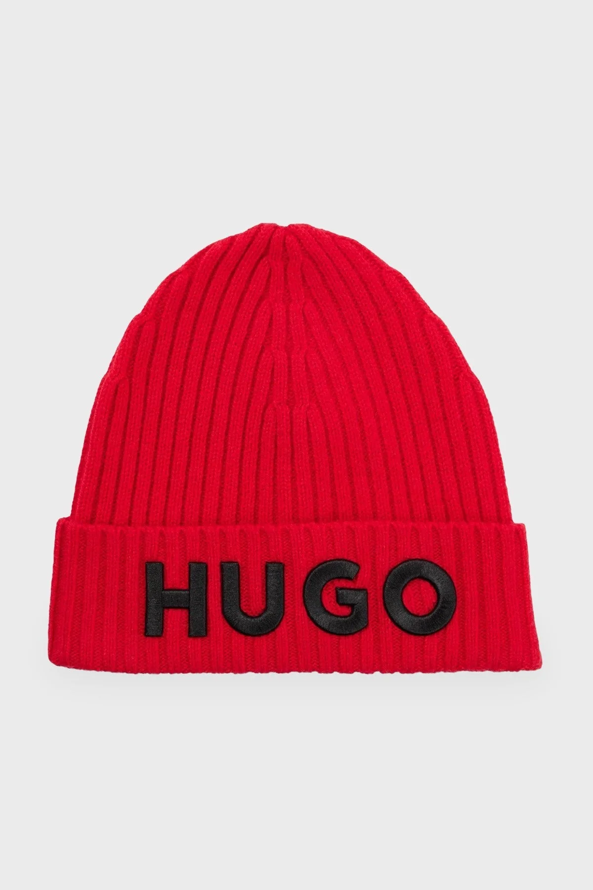 Hugo Nakış İşlemeli % 100 Yün Erkek Bere 50495778 693 KIRMIZI - 1