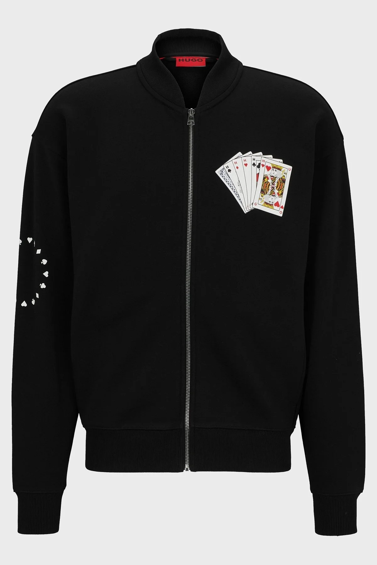 Hugo Ön ve Sırt Baskılı % 100 Pamuklu Fermuarlı Oversize Erkek Sweat 50499742 001 SİYAH - 5