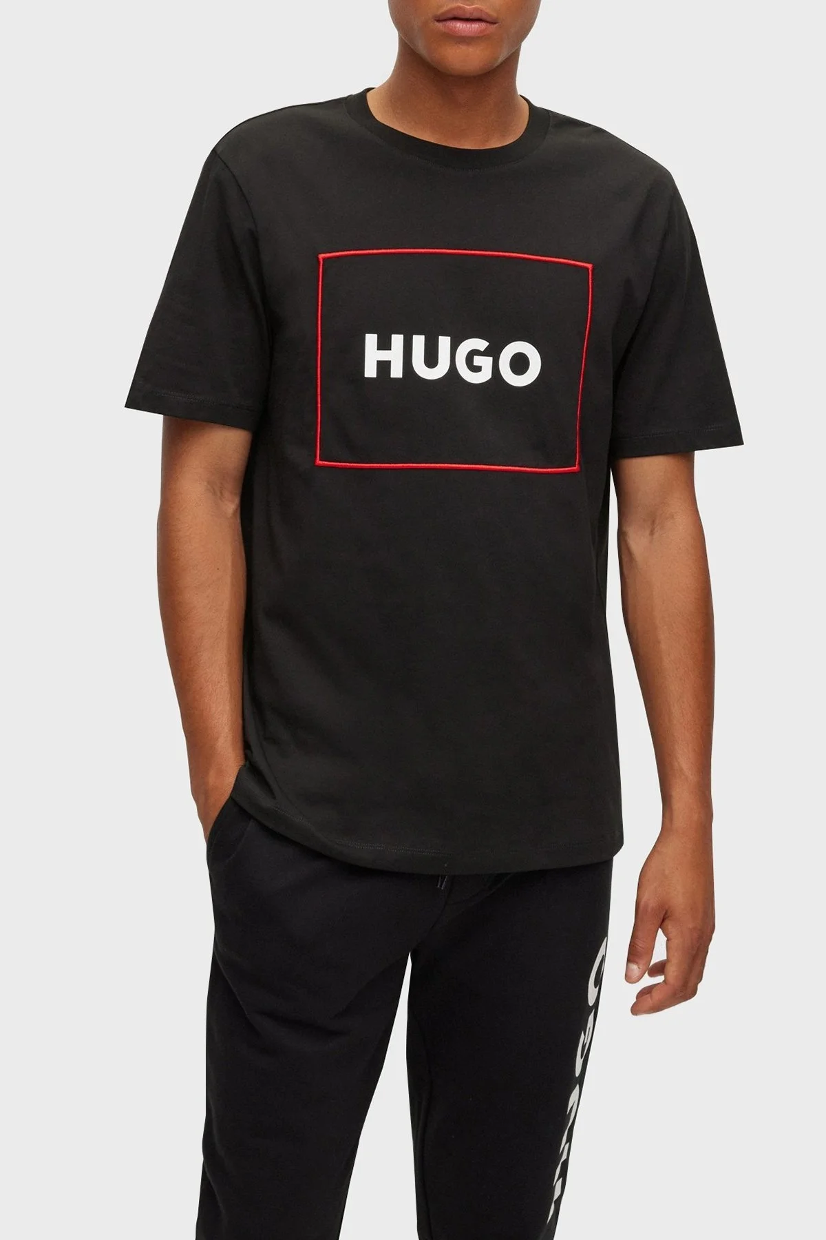 Hugo Organik Pamuklu Regular Fit Bisiklet Yaka Erkek T Shirt 50475330 001 SİYAH - 1