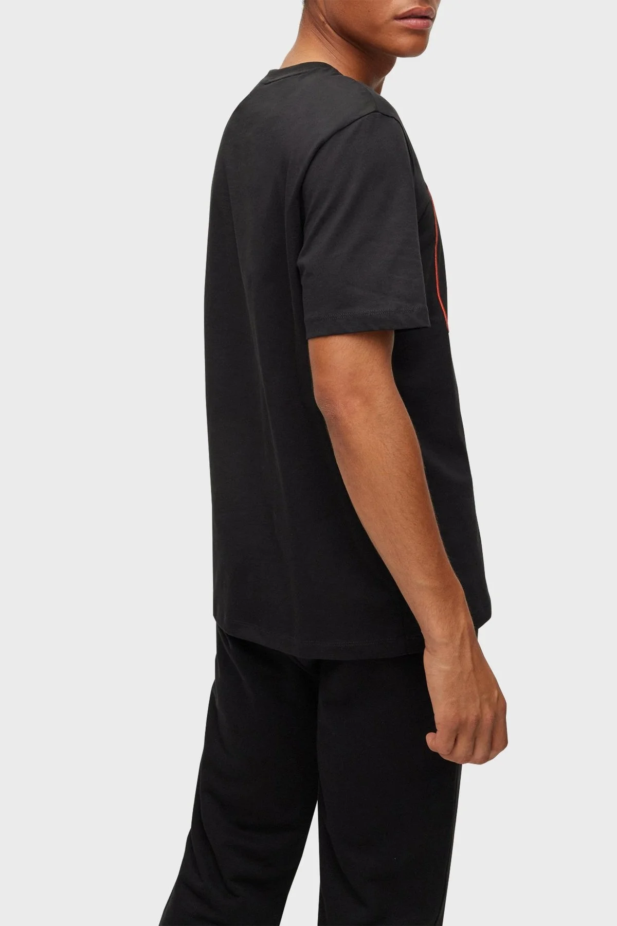 Hugo Organik Pamuklu Regular Fit Bisiklet Yaka Erkek T Shirt 50475330 001 SİYAH - 3