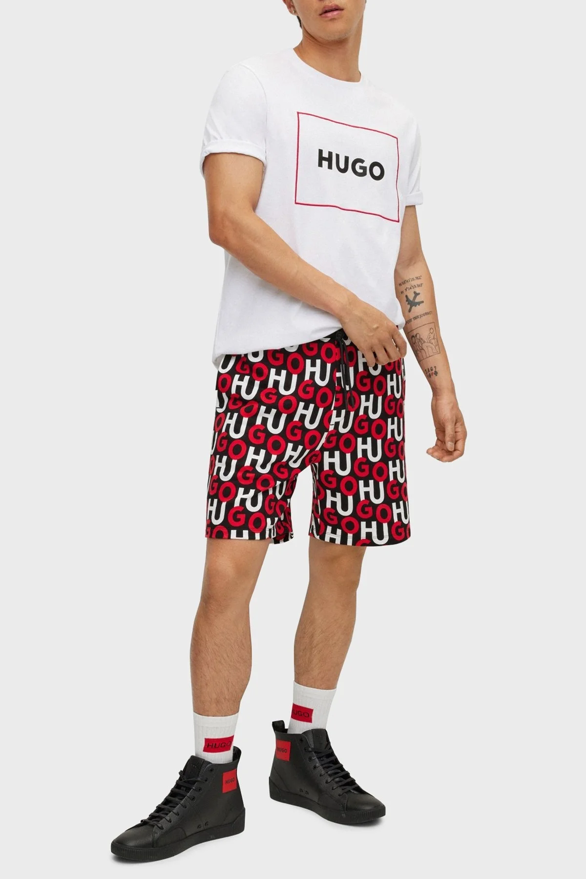 Hugo Organik Pamuklu Regular Fit Bisiklet Yaka Erkek T Shirt 50475330 100 BEYAZ - 2