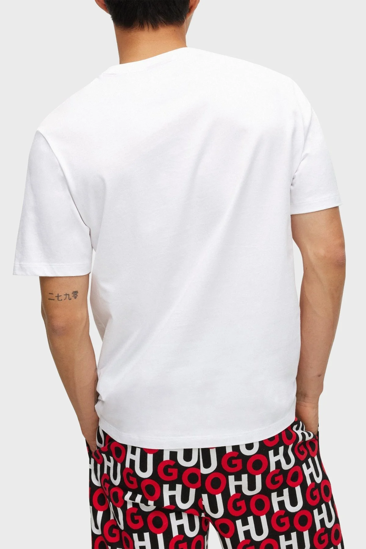 Hugo Organik Pamuklu Regular Fit Bisiklet Yaka Erkek T Shirt 50475330 100 BEYAZ - 3