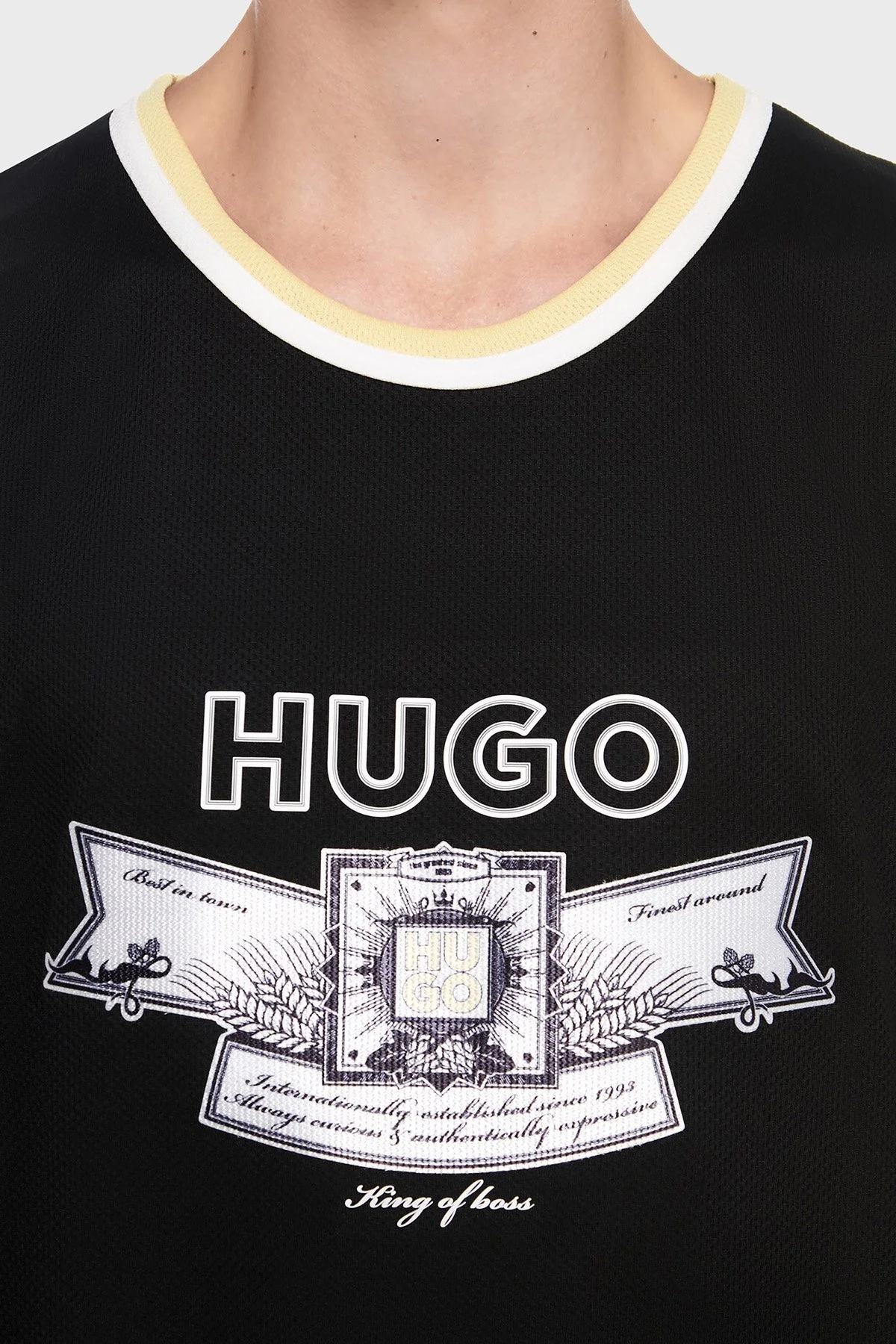 Hugo Oversize Bisiklet Yaka Logo Desenli Kolsuz Erkek T Shirt 50516090 001 SİYAH - 4