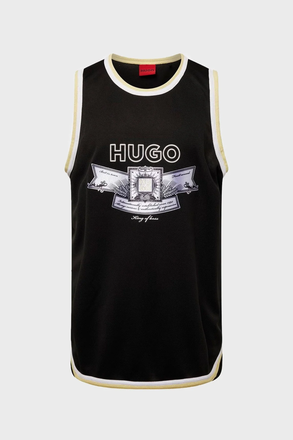 Hugo Oversize Bisiklet Yaka Logo Desenli Kolsuz Erkek T Shirt 50516090 001 SİYAH - 5